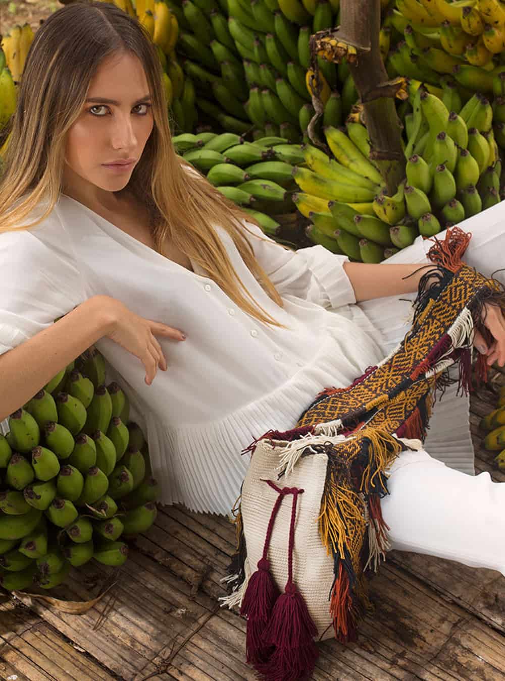 Mochila Wayuu Kamsa Beige - miniatura 2