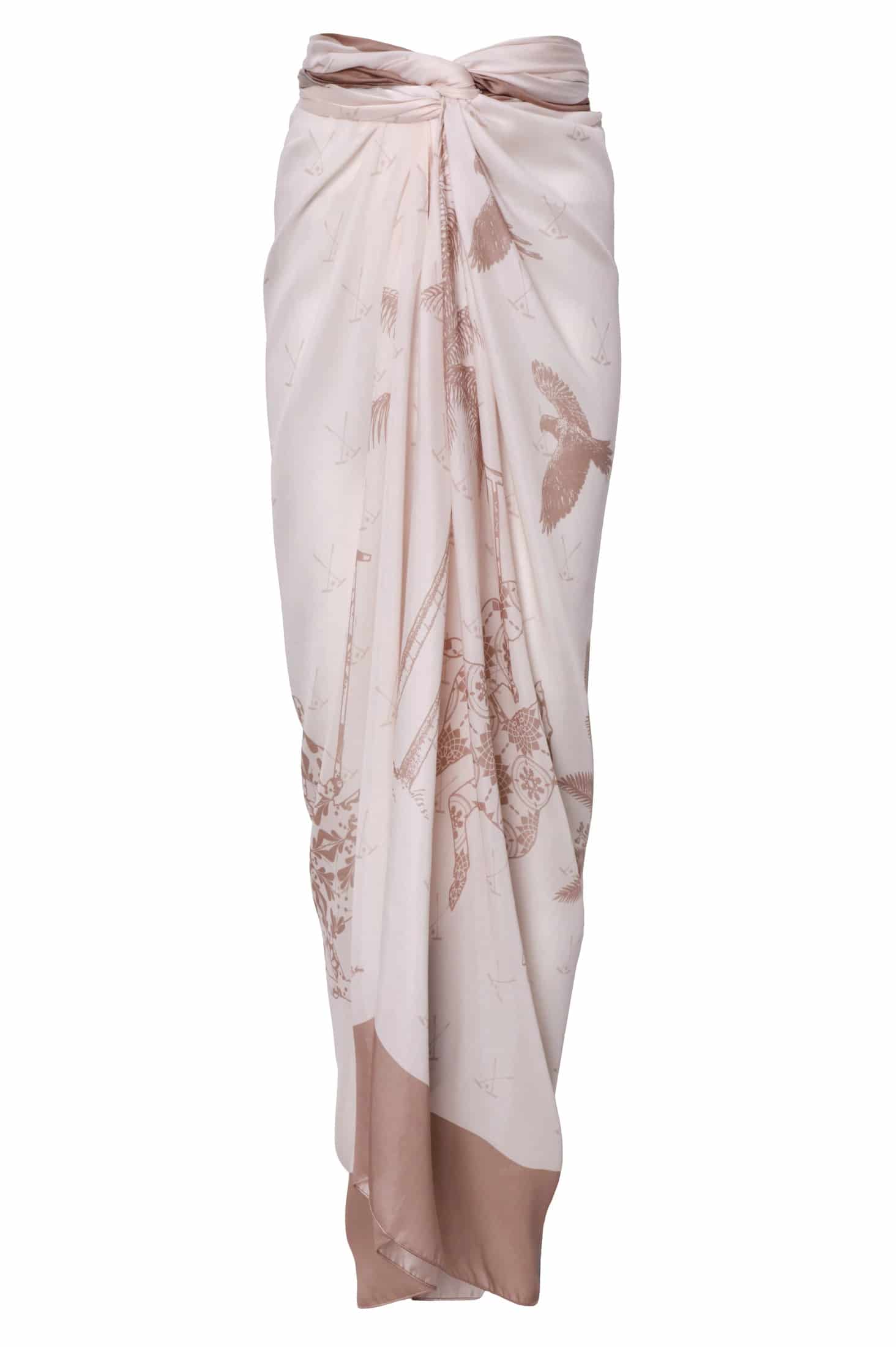 De La Falaise Cotton Silk Sarong / Beige - miniatura 1