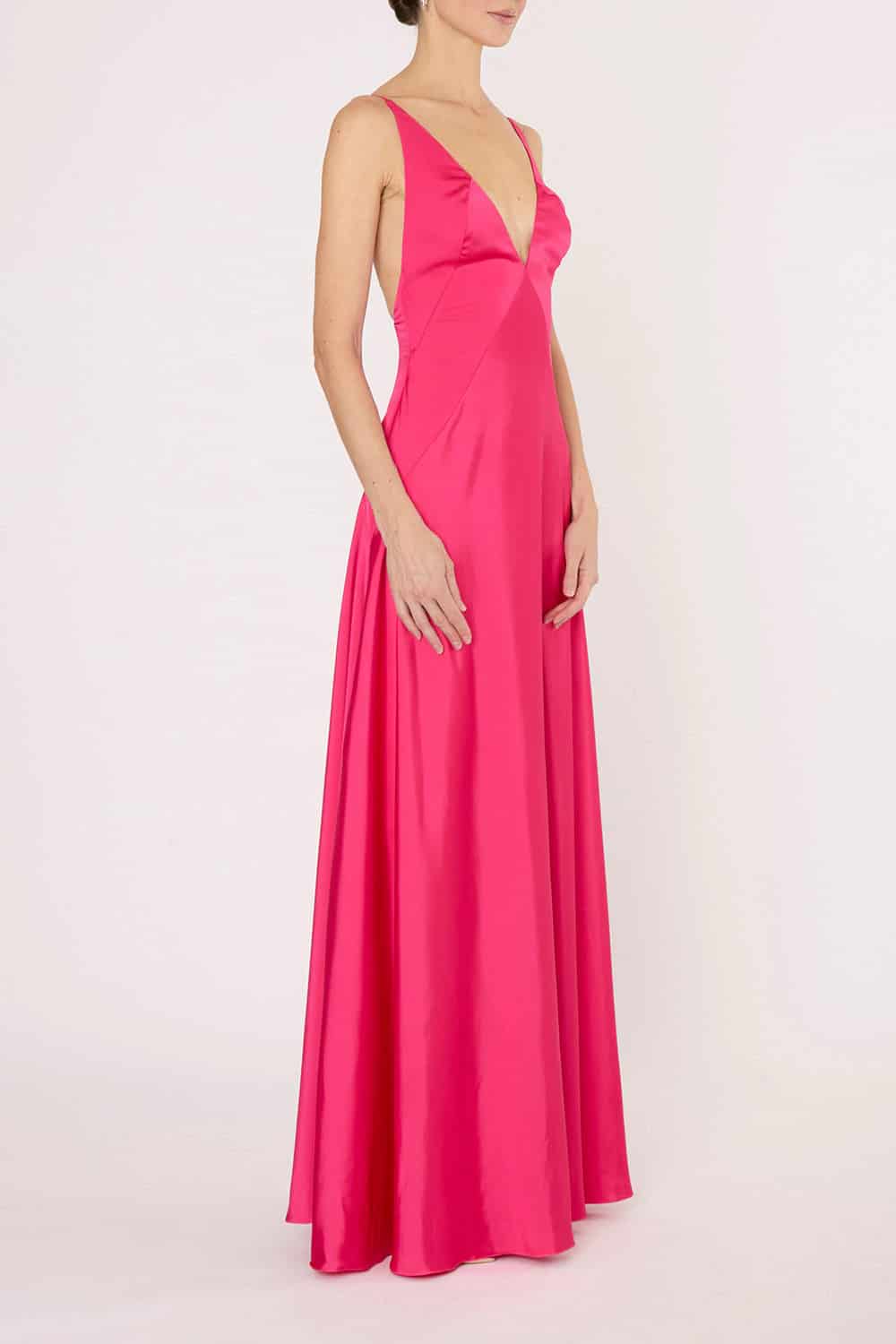 FUCSHIA LEIA LONG DRESS - miniatura 1