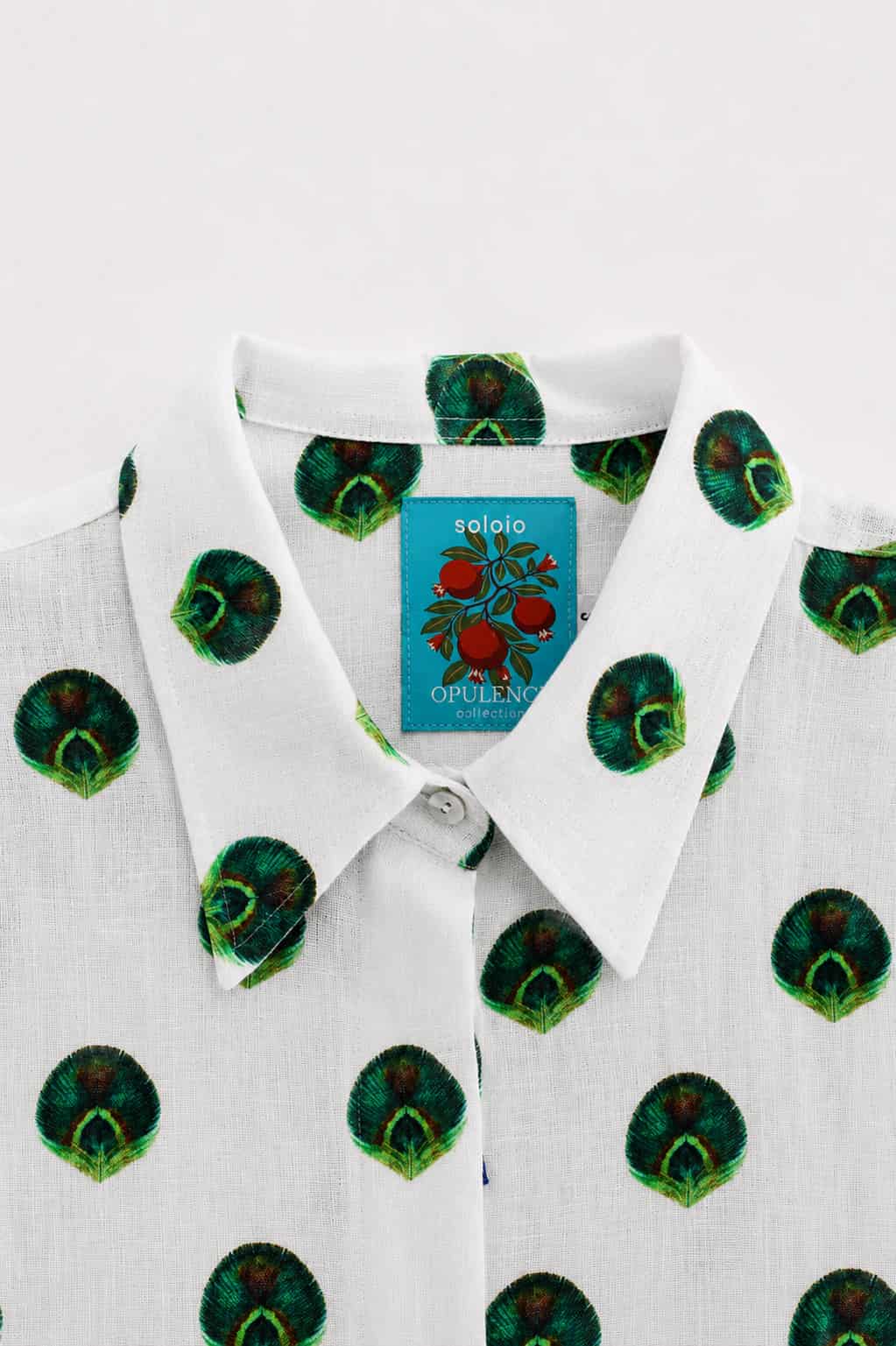 Women's Ventaglio linen shirt blue - miniatura 3