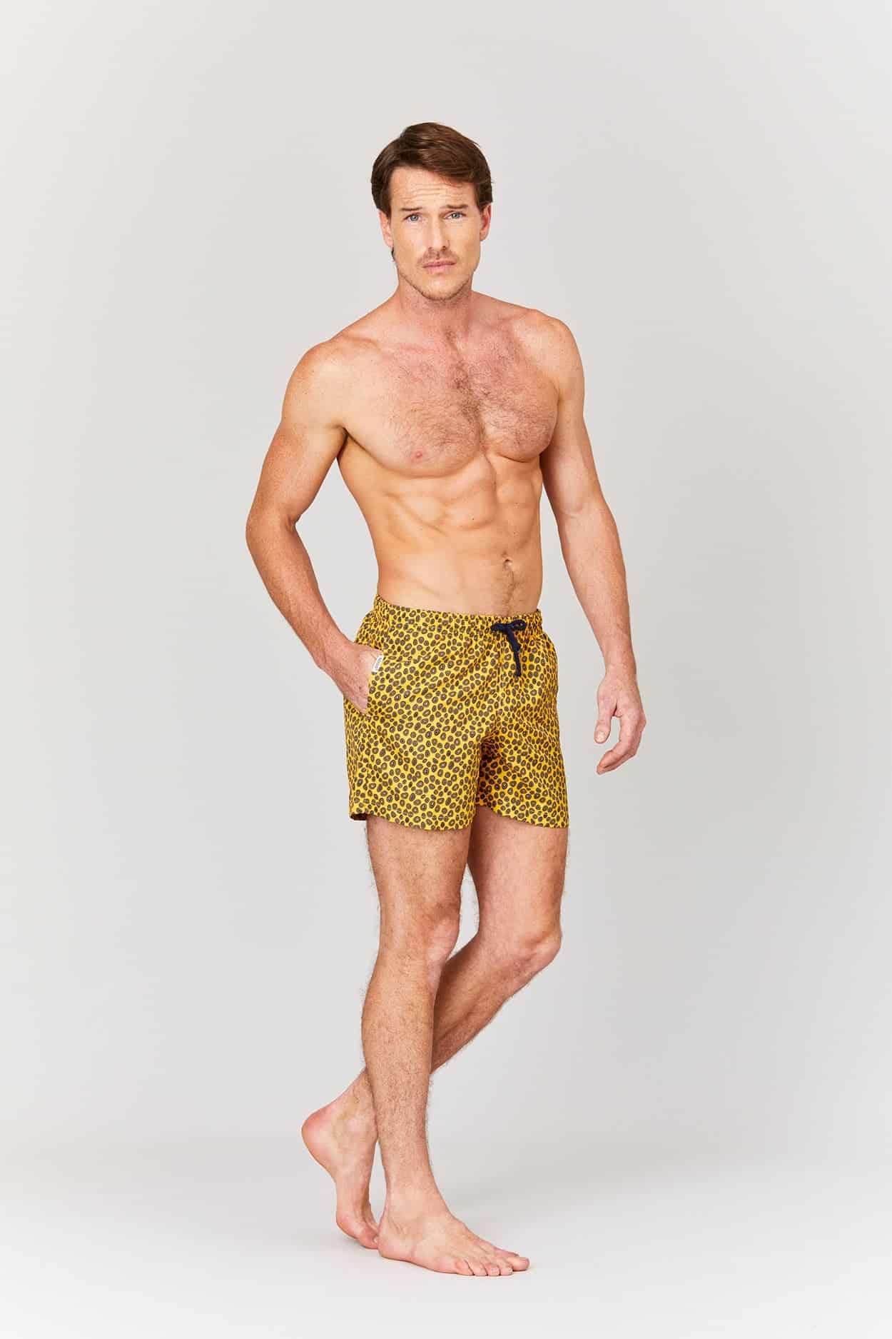 Men's octopus skin swim trunk yellow - miniatura 3