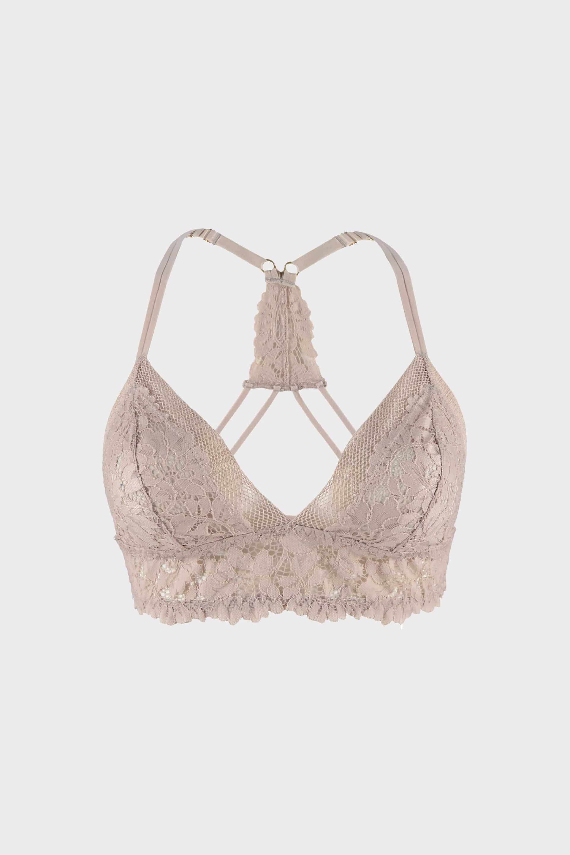 BRALETTE ELLIPSE SIN ARO EN ENCAJE TOTAL COMODIDAD VINTAGE TAUPE - miniatura 3