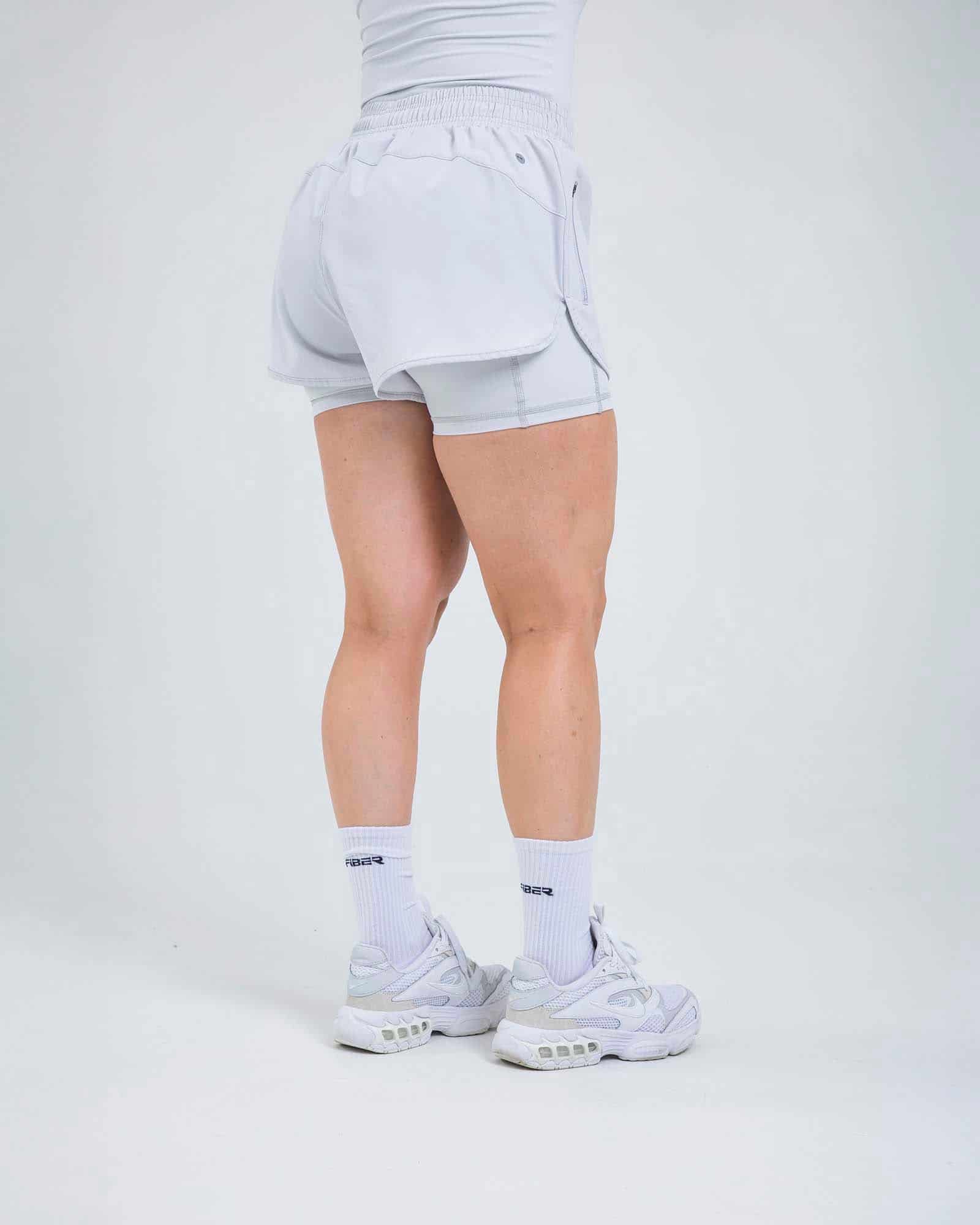 Short running trail dual gris cloud outdoor FIBER - miniatura 7