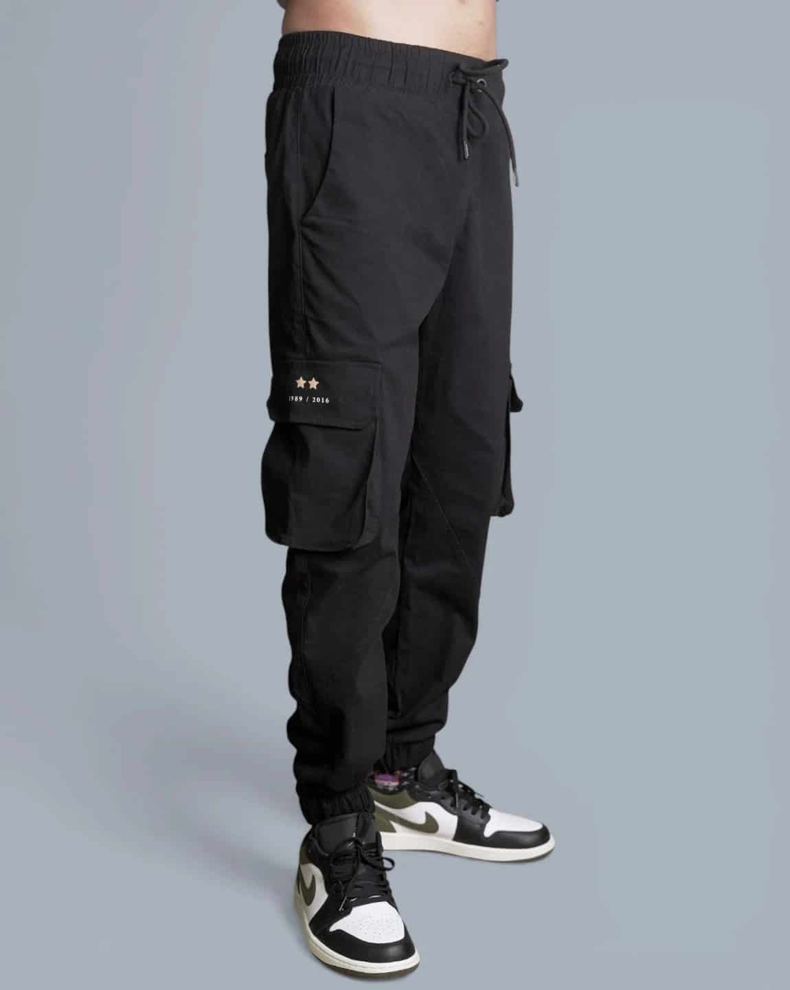 PANTALON CARGO NEGRO HOMBRE - miniatura 3