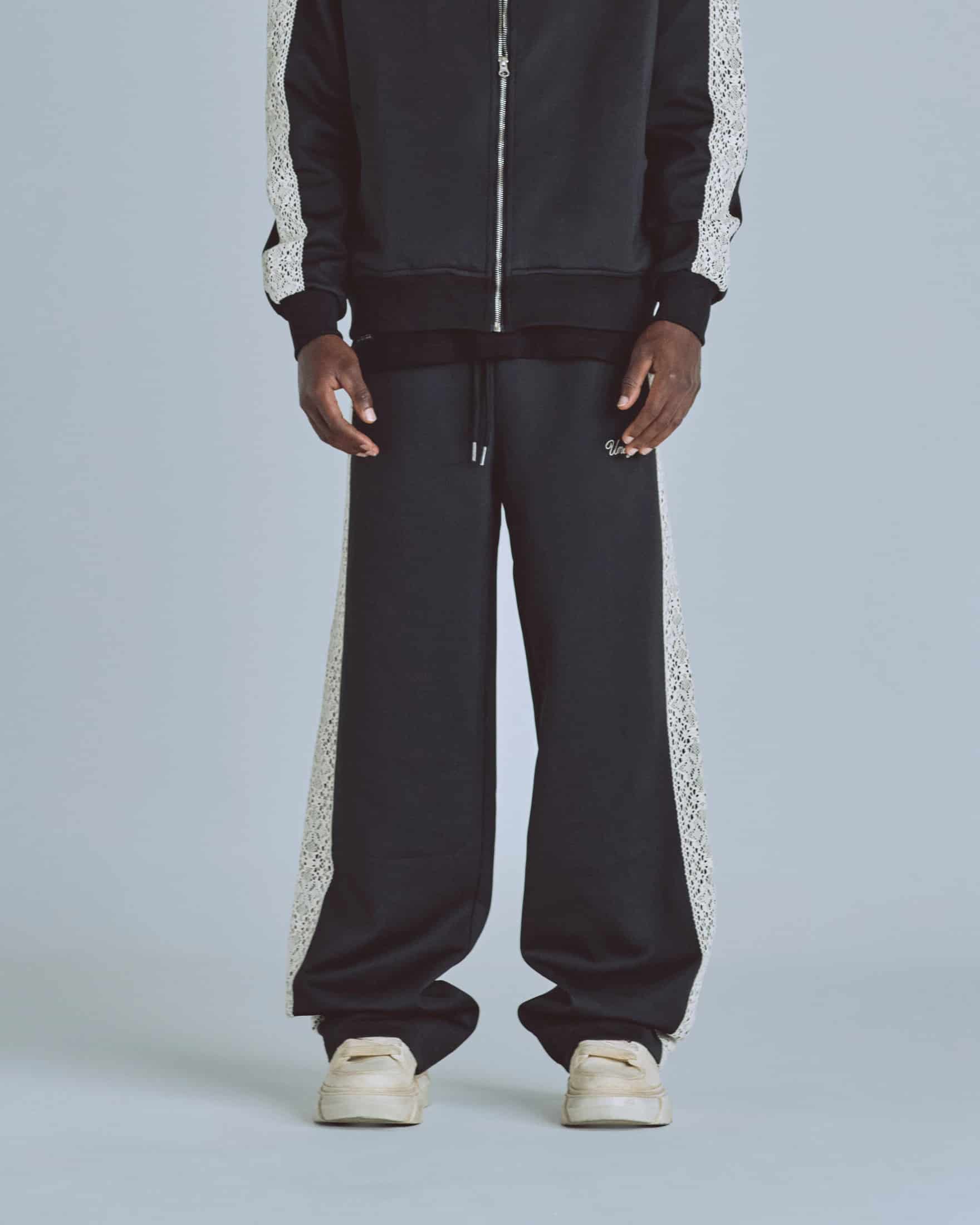 Basics Undgld Lace-panel Track Pants Black - miniatura 2