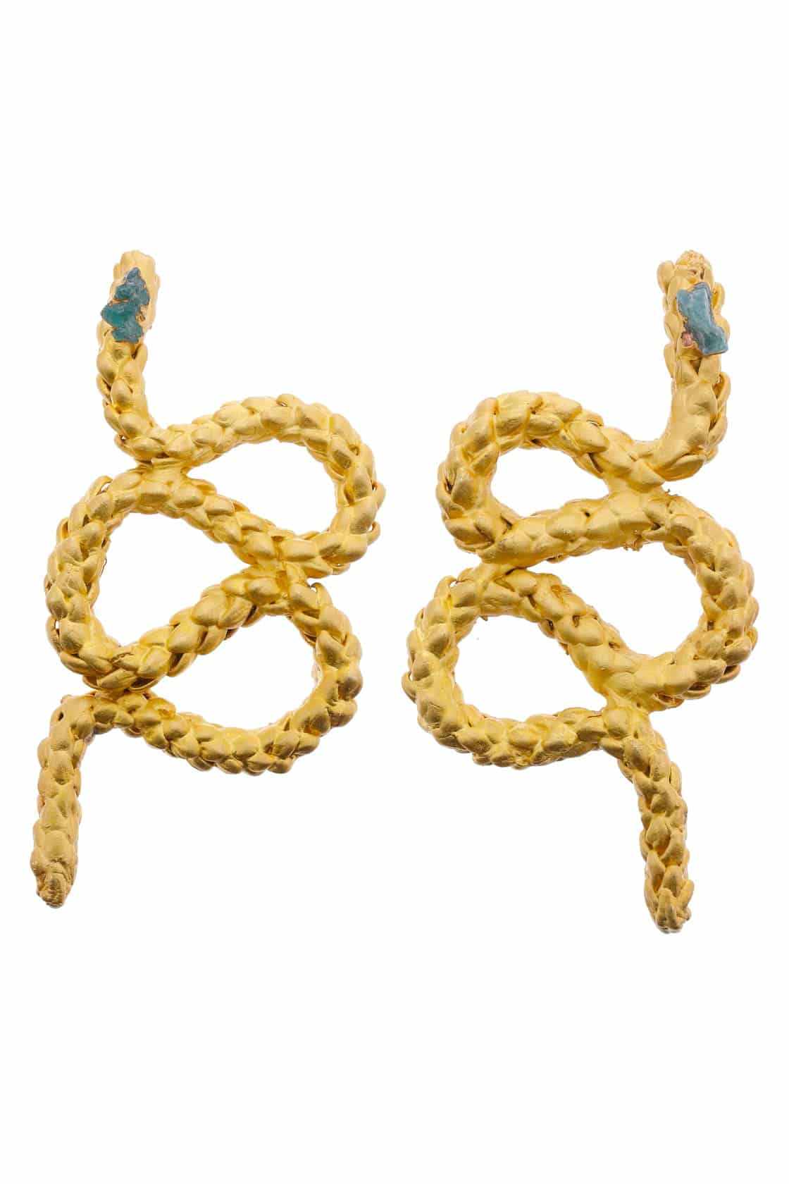 ARAUCARIA TWIRLS AND ROUGH EMERALD EARRINGS - miniatura 2