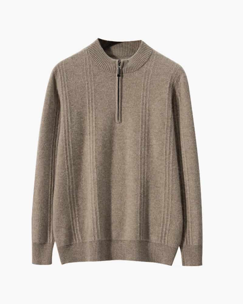 100% Cashmere Ribbed Half Zip - miniatura 2