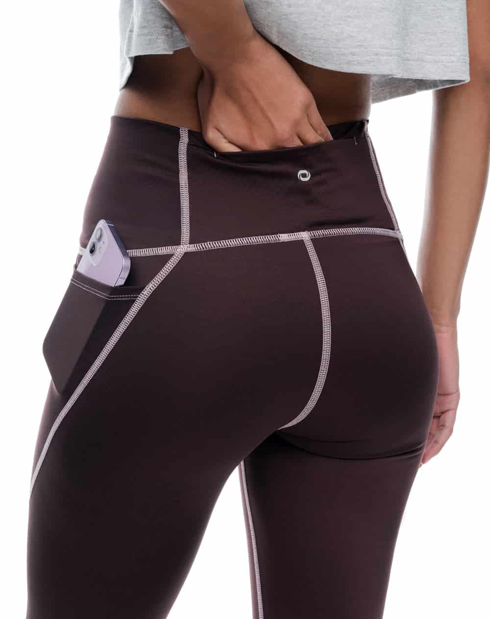 Legging tiro alto vino tinto mujer - miniatura 5