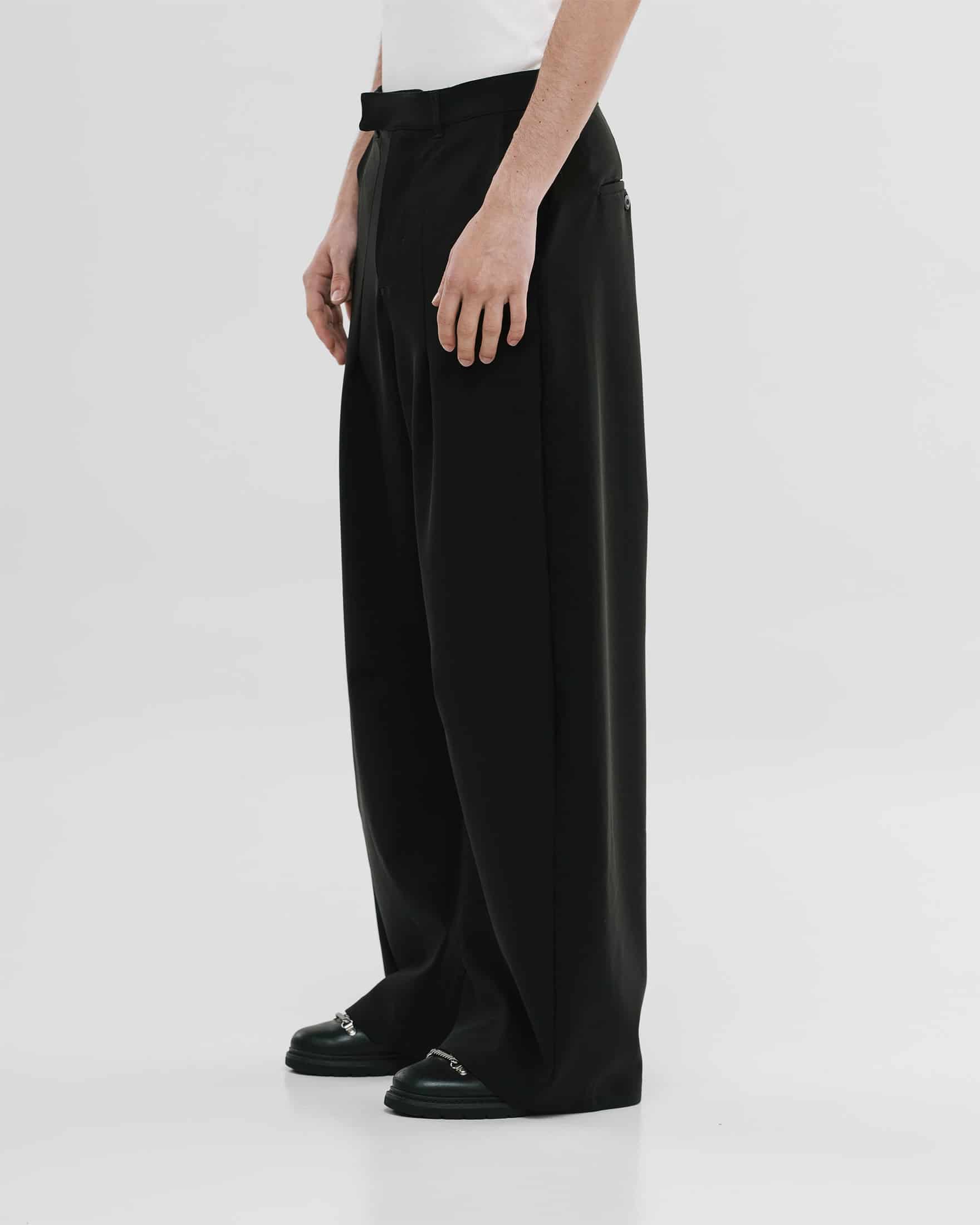 Barrel Fit Trousers - Negro - miniatura 3