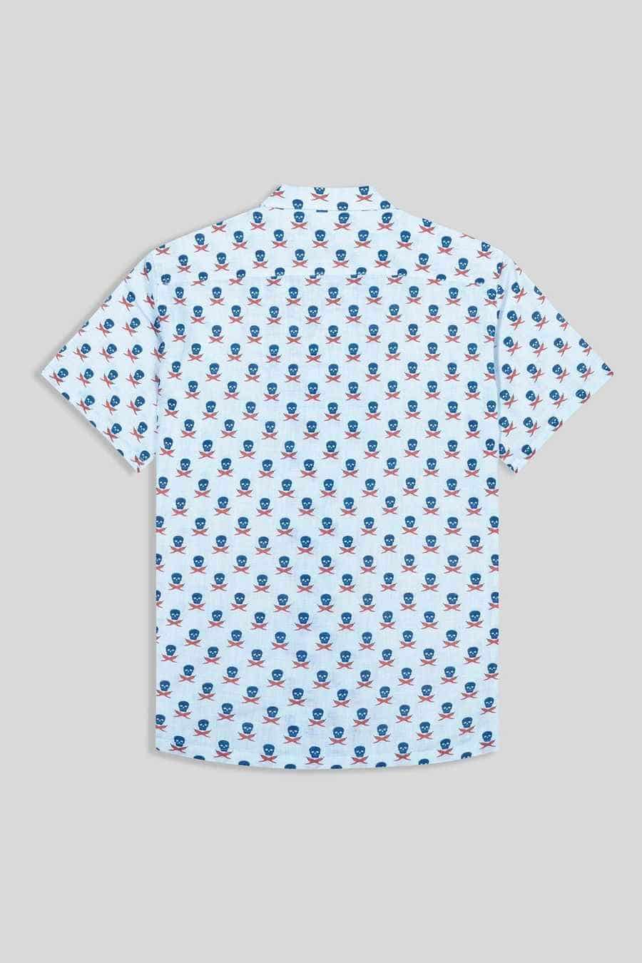Men's linen shirt icement skull - miniatura 2