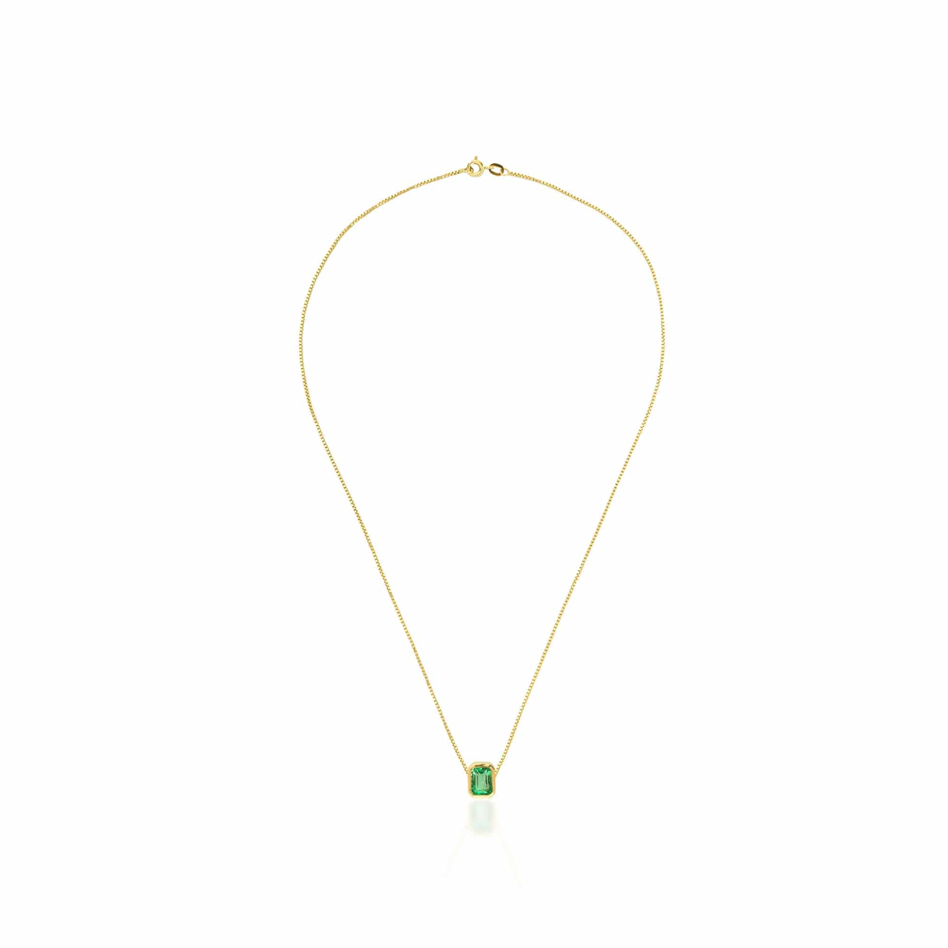 Collar rectangular esmeralda - miniatura 1