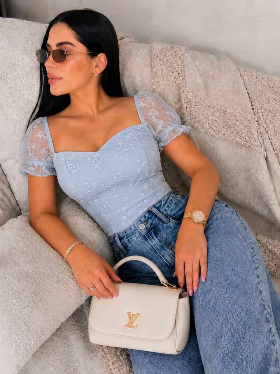 Blusa Amelie (celeste ) - miniatura 1