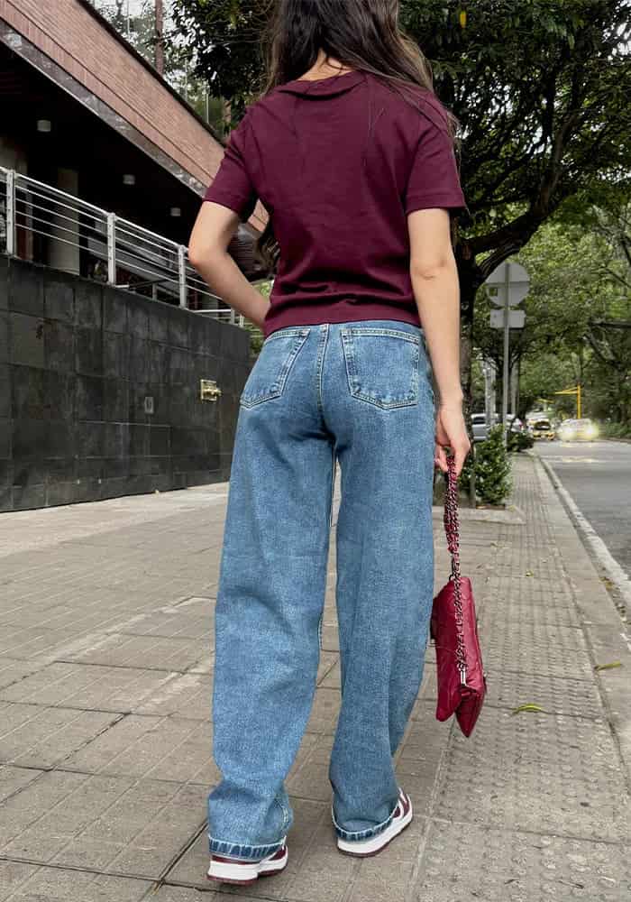 Jean Rígido Wide Leg Balloon para Mujer con Dirty - miniatura 4