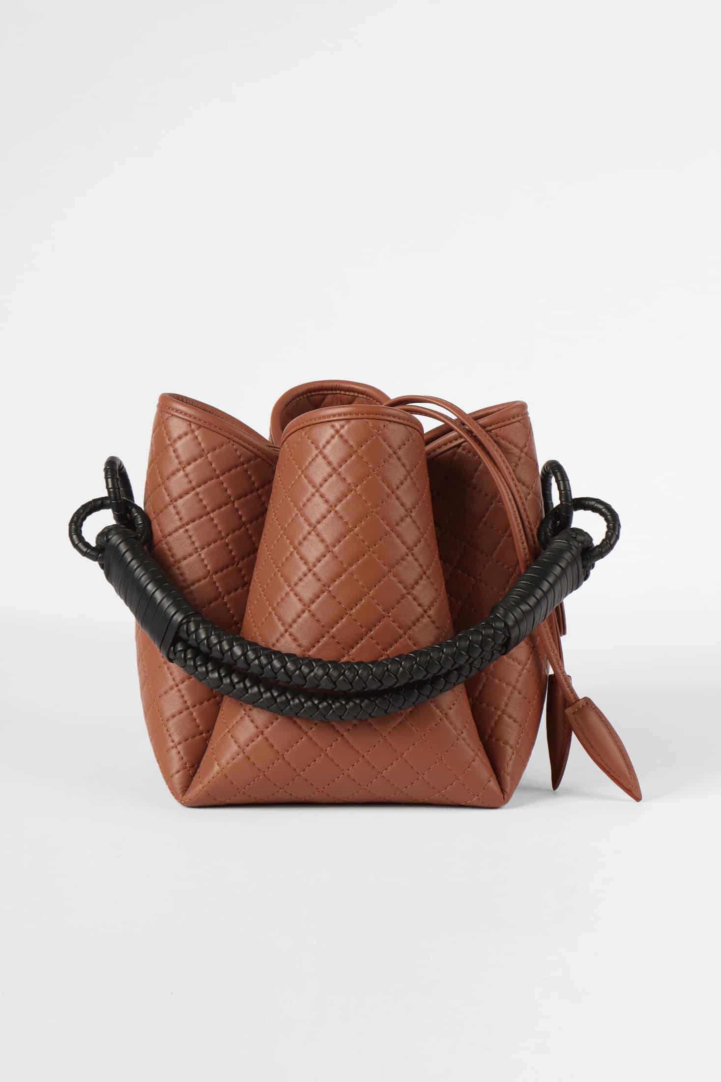 Tulip Bucket Bag, Brandy & Black - miniatura 1