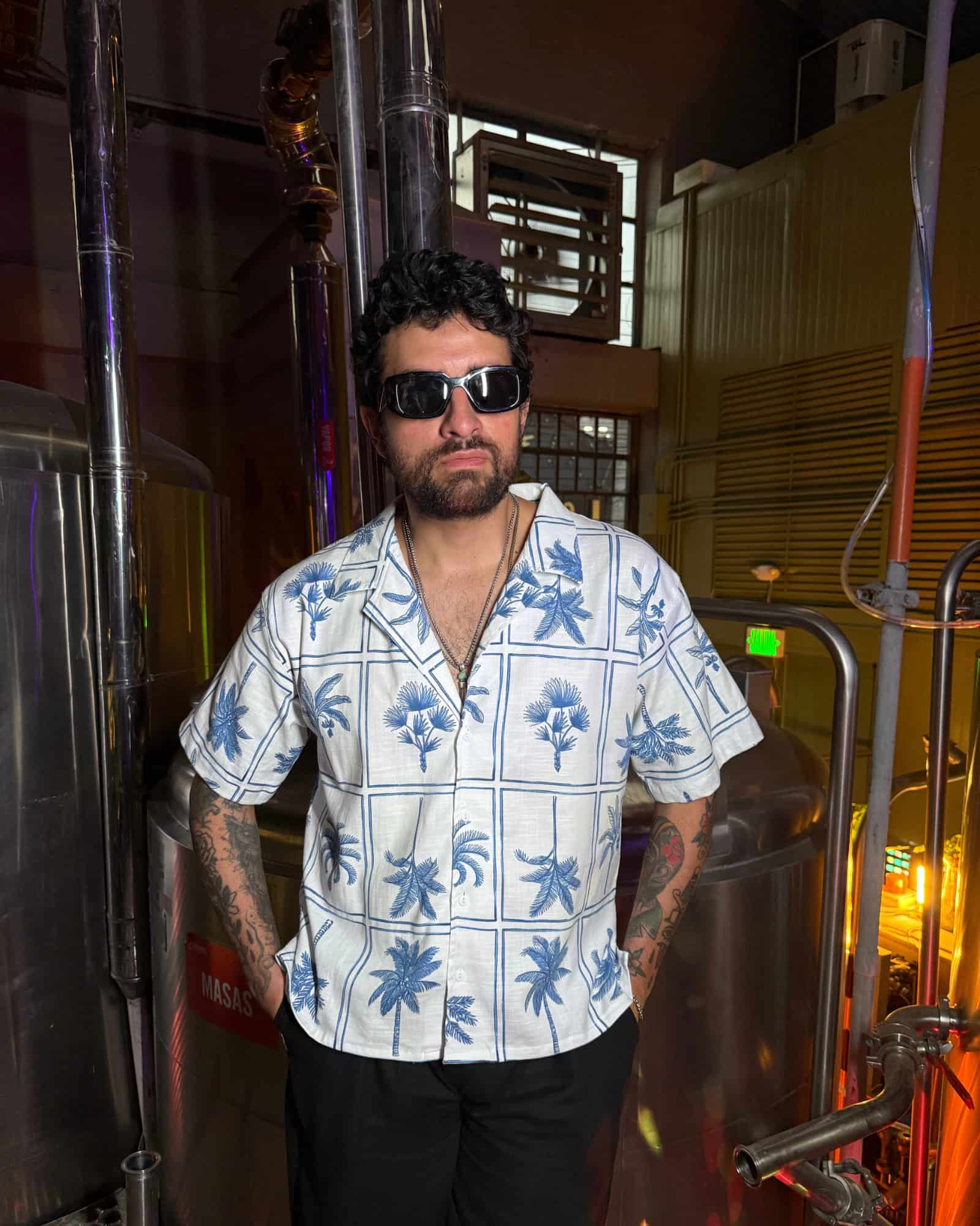 Camisa napoleon blue palms - miniatura 1