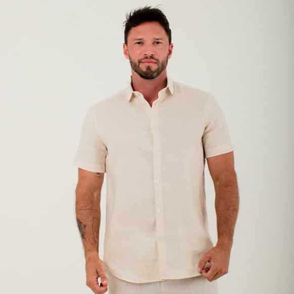 CAMISA MC 100% LINO HOMBRE - miniatura 1
