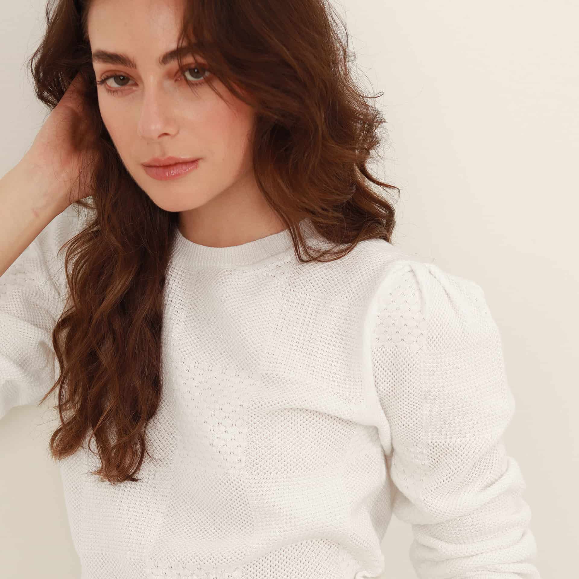 Sweater cuello redondo manga larga en jacquard - miniatura 3