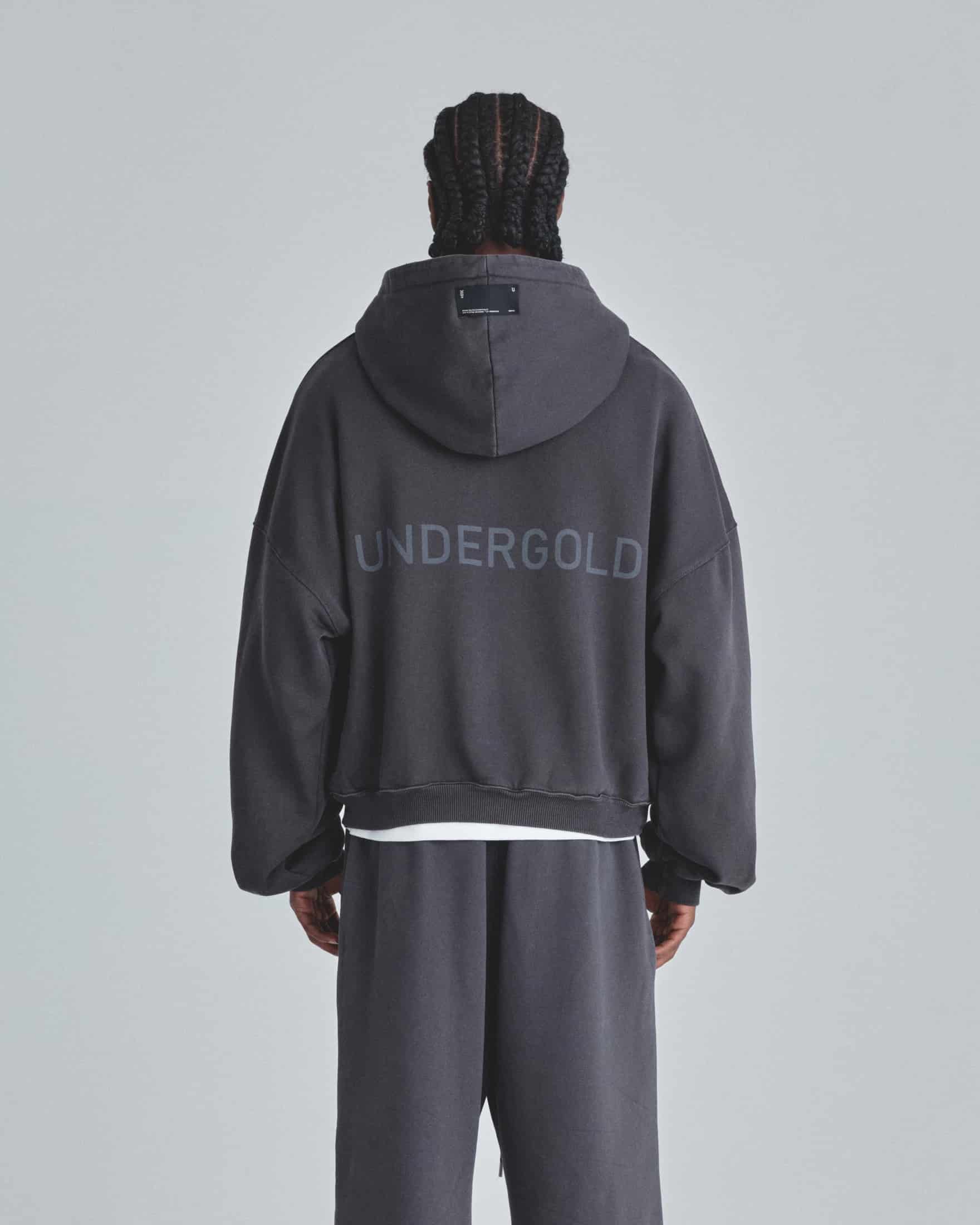 Line Basic Boxy Fit Zip Up Hoodie Dark Gray - miniatura 7