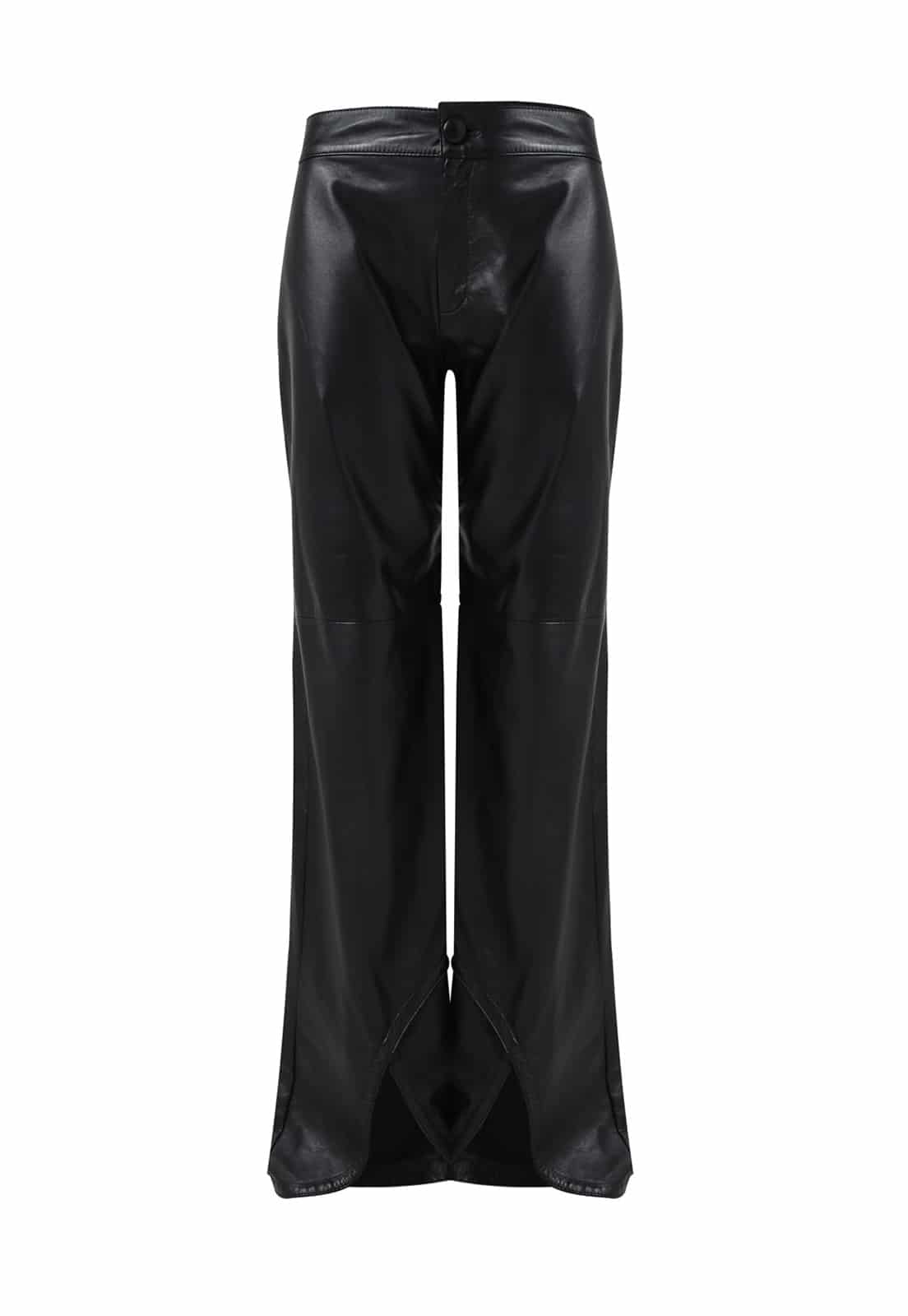 LEATHER CURVED CUT OUT BOOT TROUSERS - miniatura 7