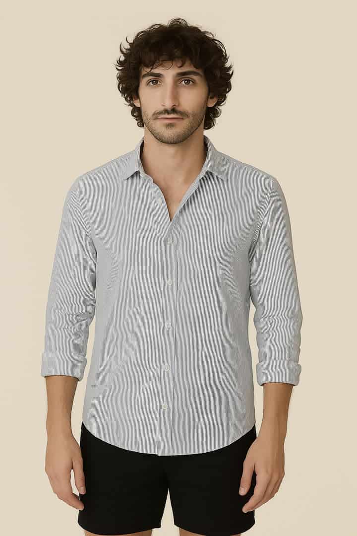 Camisa mini rayas azules - miniatura 1