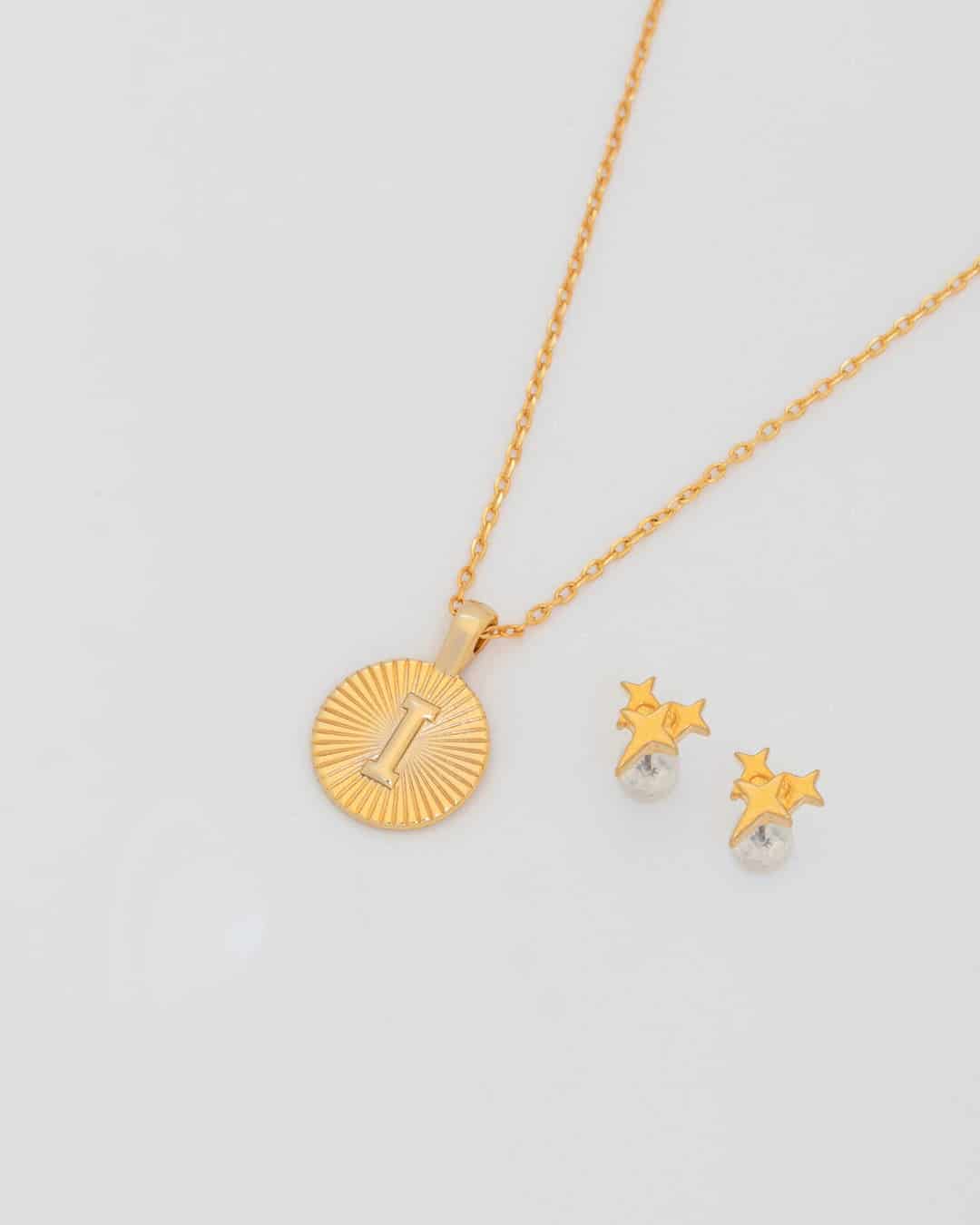 Collar Letra Destellos + Aretes - miniatura 8