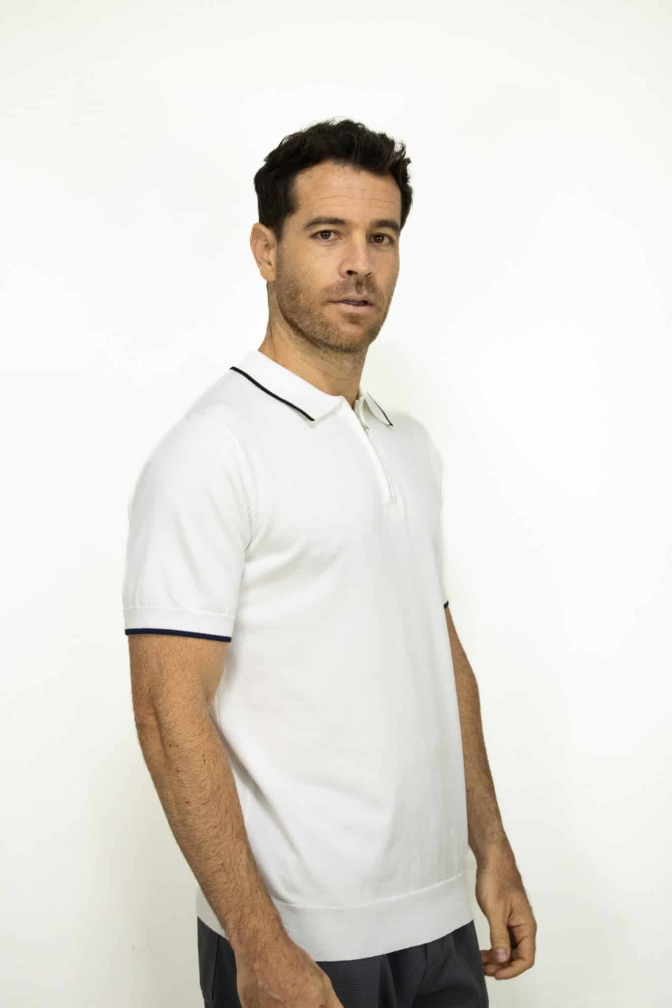 POLO TEJIDA CON CIERRE BLANCA PARA HOMBRE - miniatura 2