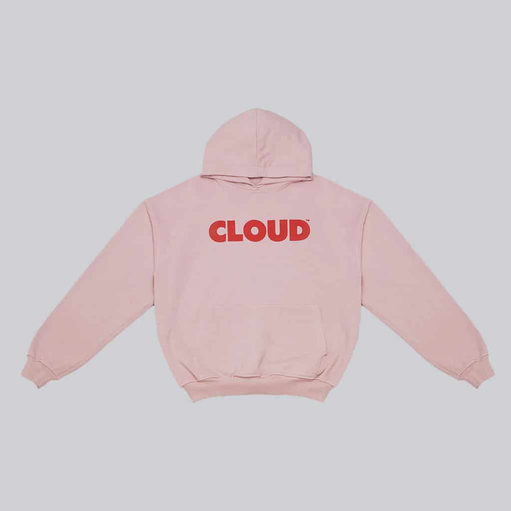 Hoodie BLOCK rojo sobre rosa - miniatura 1