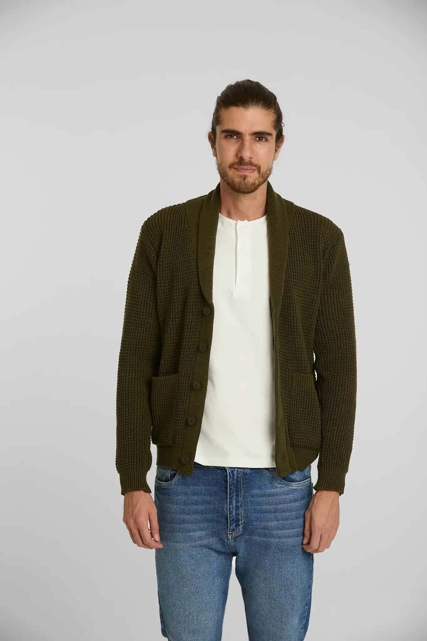 Sweater Tejido Shawlneck Verde - miniatura 1
