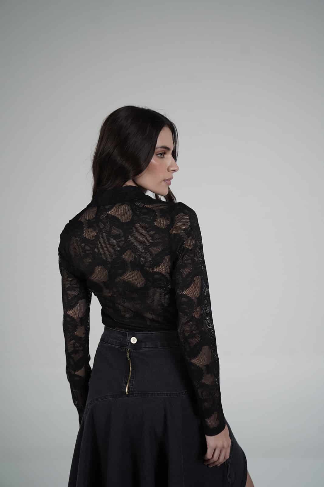 Black asymmetrical skirt - miniatura 10