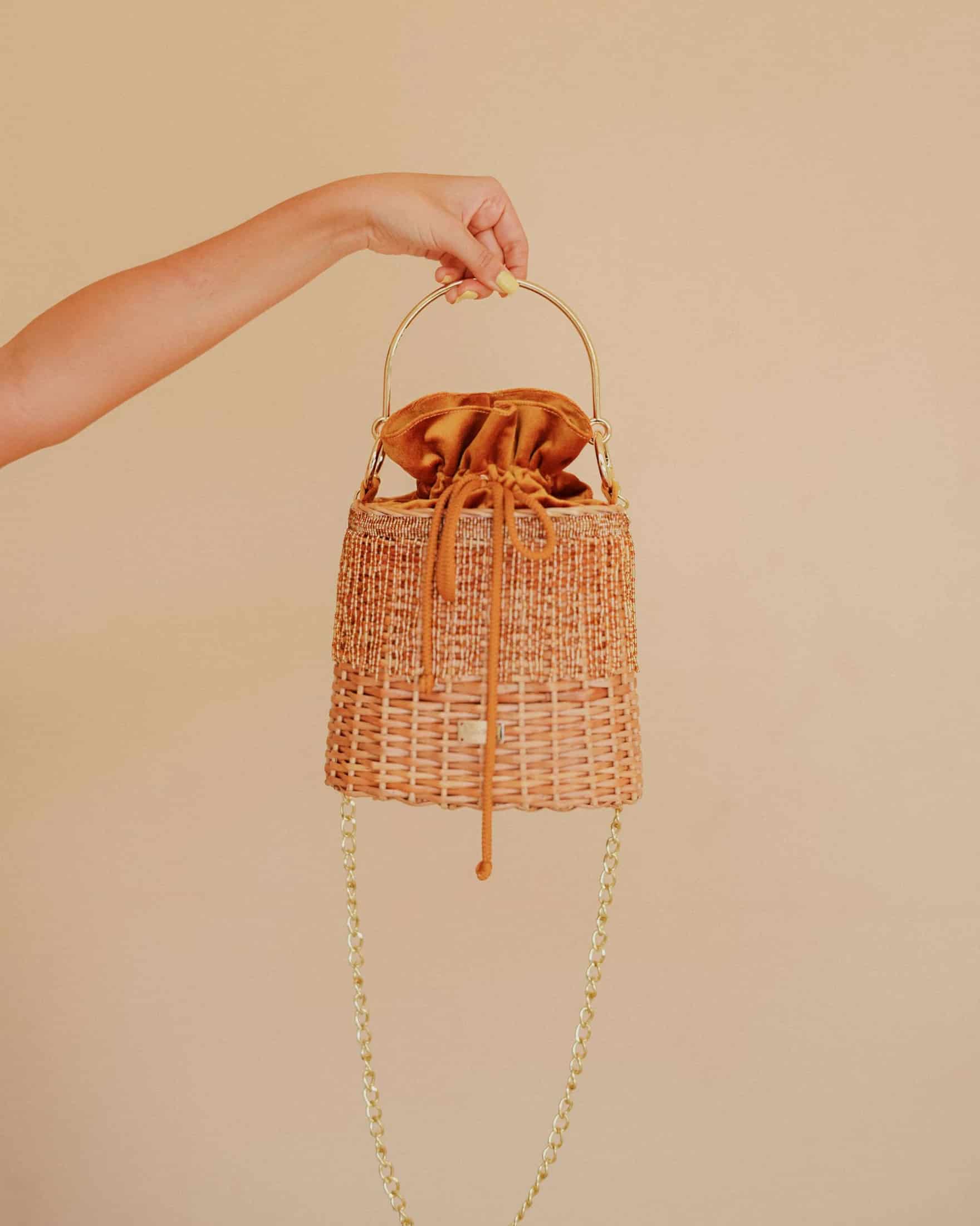 Bolso Olivia lluvia en canotillo – Dorado - miniatura 1