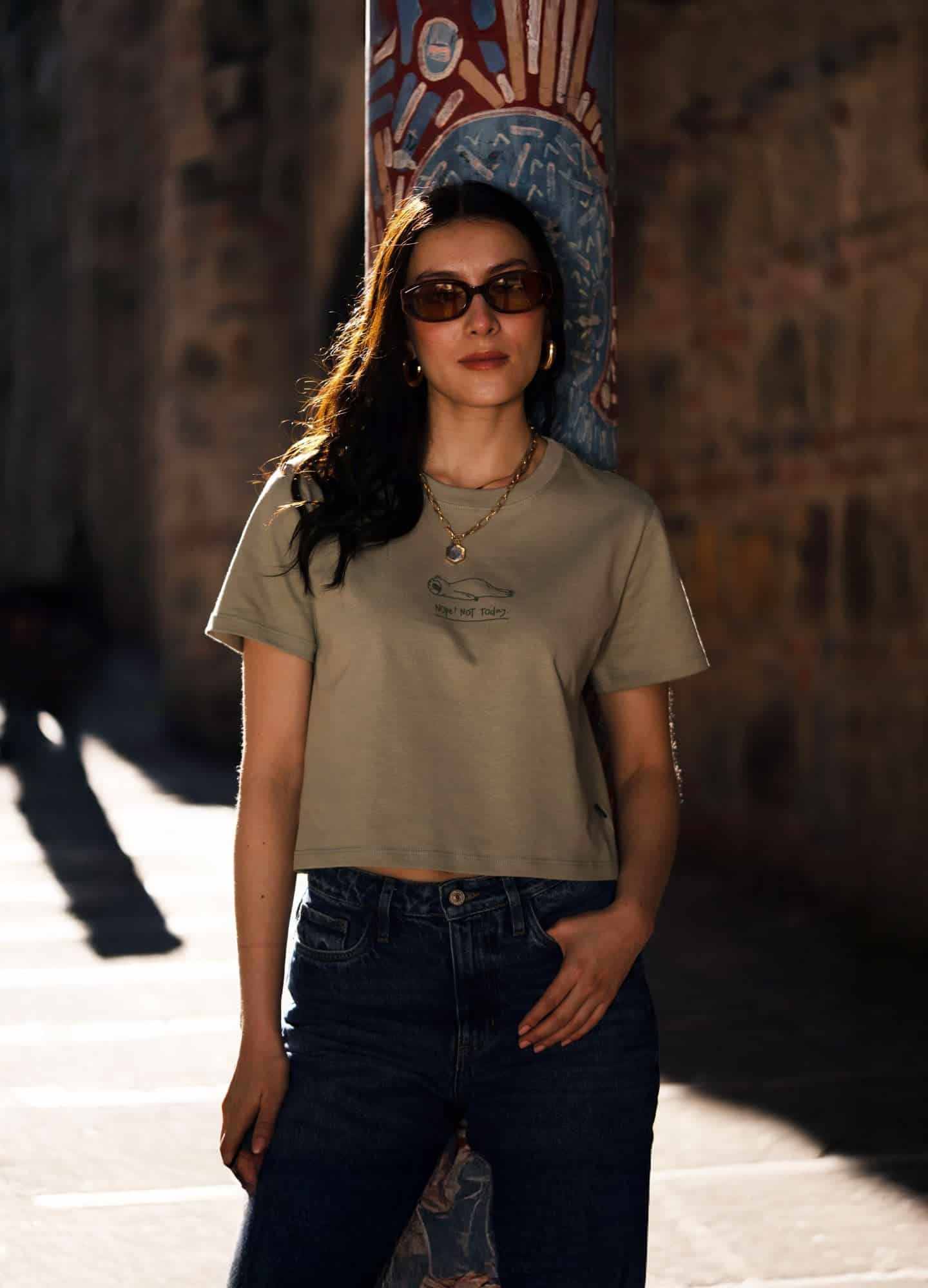 Nop Today Crop Top – Verde Oliva - miniatura 2