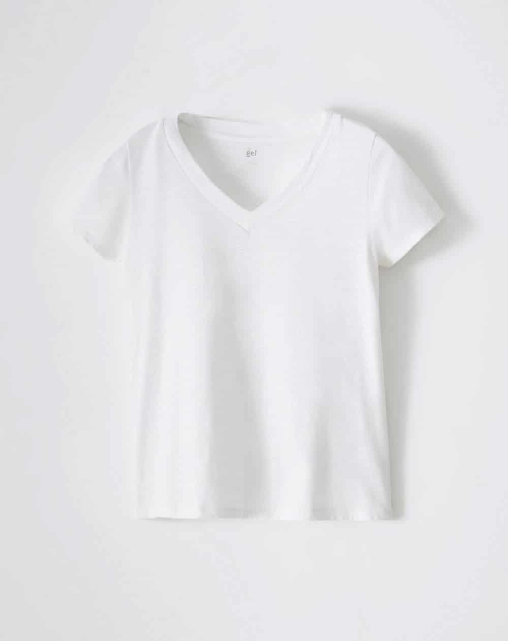 Camiseta regular algodón blanca mujer - miniatura 6