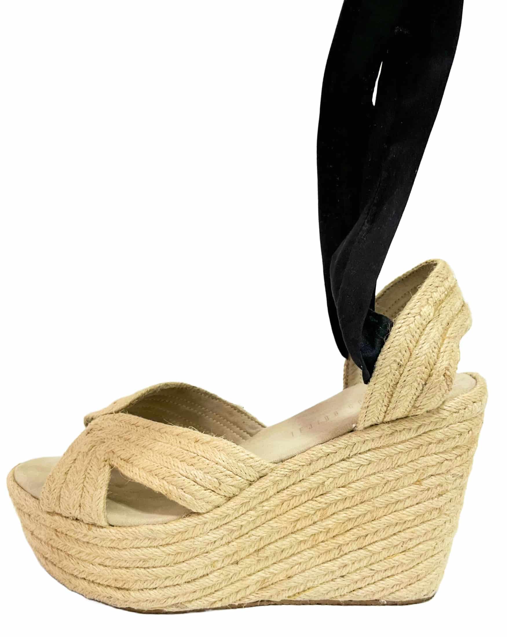 White Ankle Strap Wedges Size 39 - miniatura 1