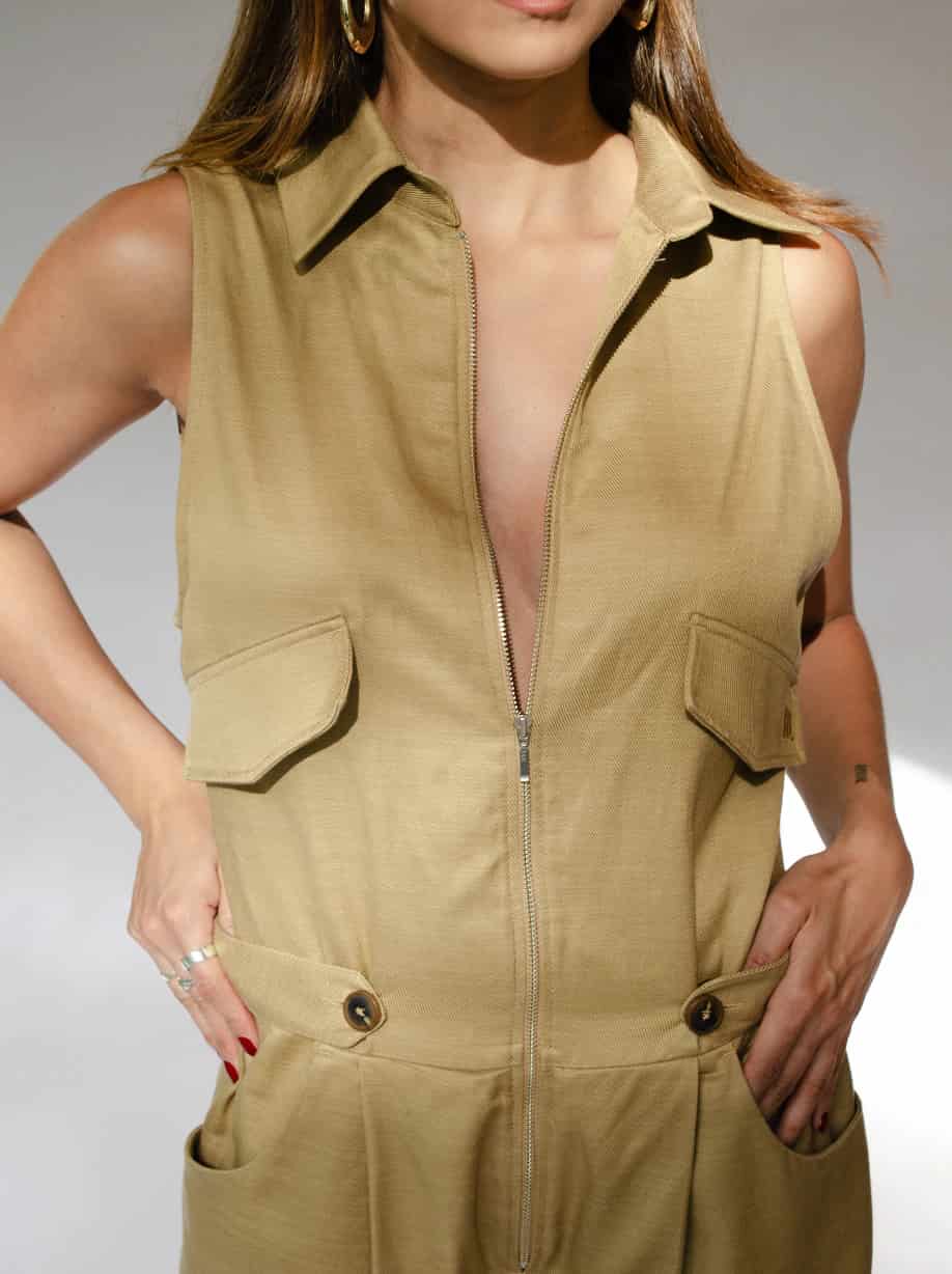 Jumpsuit Dune de tencel/algodón | Camel - miniatura 6