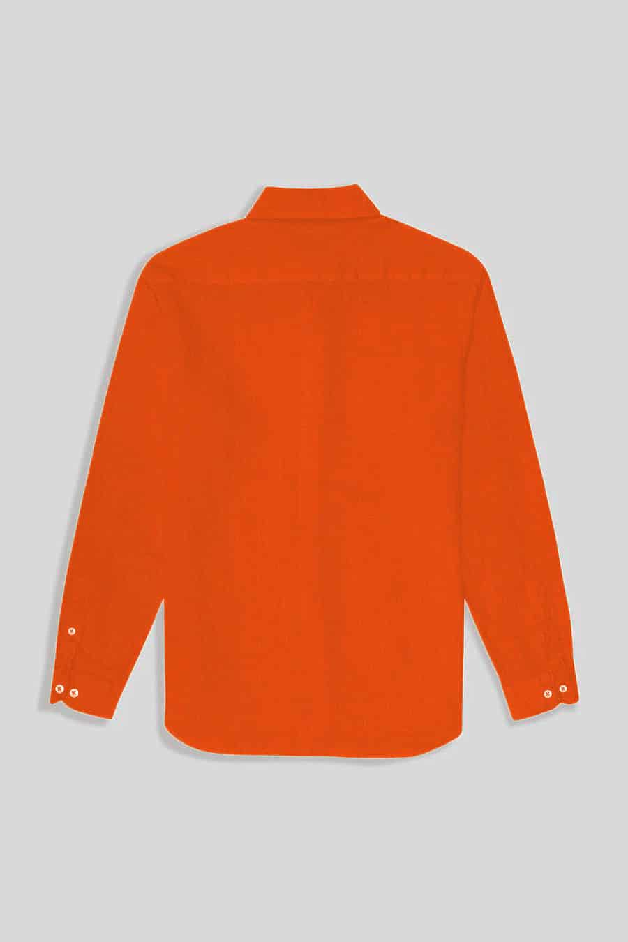 Men's linen shirt orange - miniatura 3