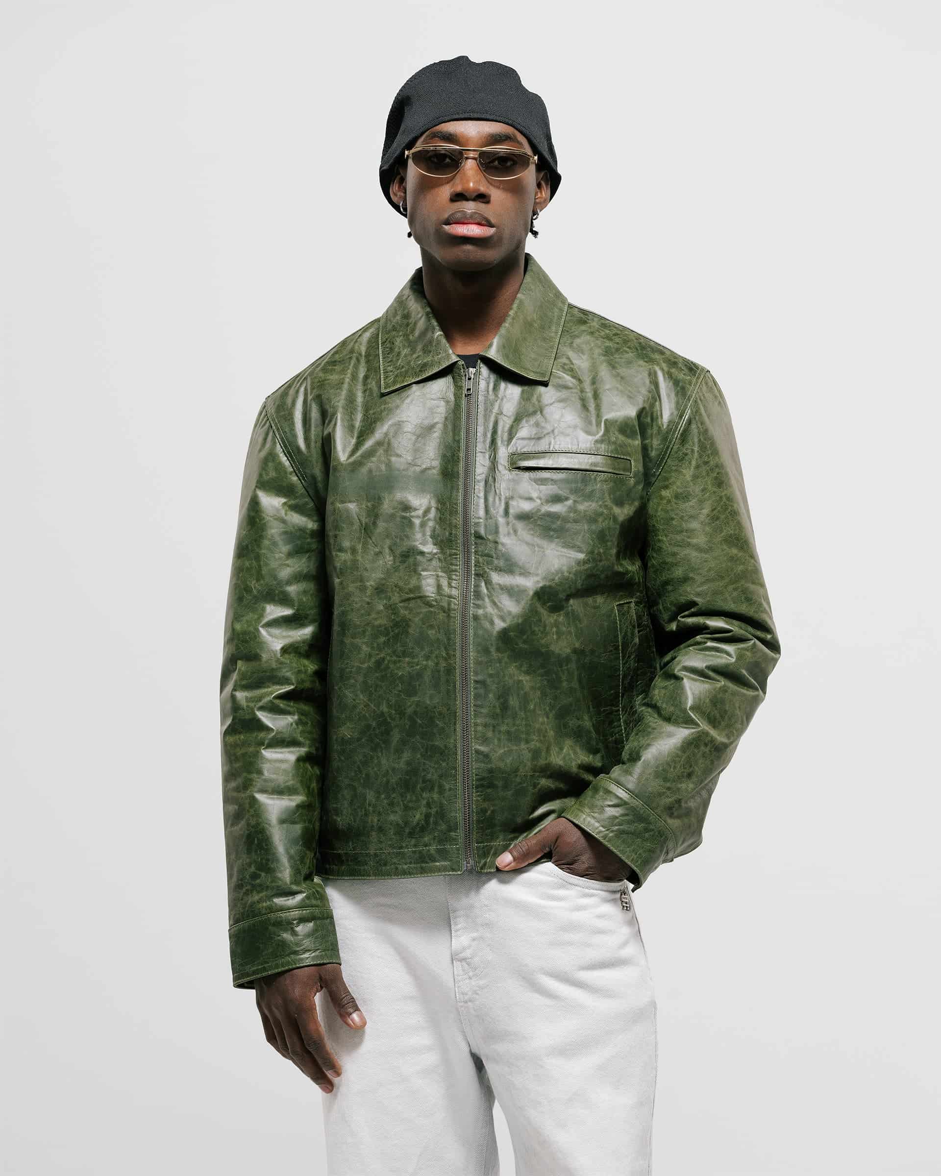 Chaqueta Monogram Leather - Verde Oliva - miniatura 2