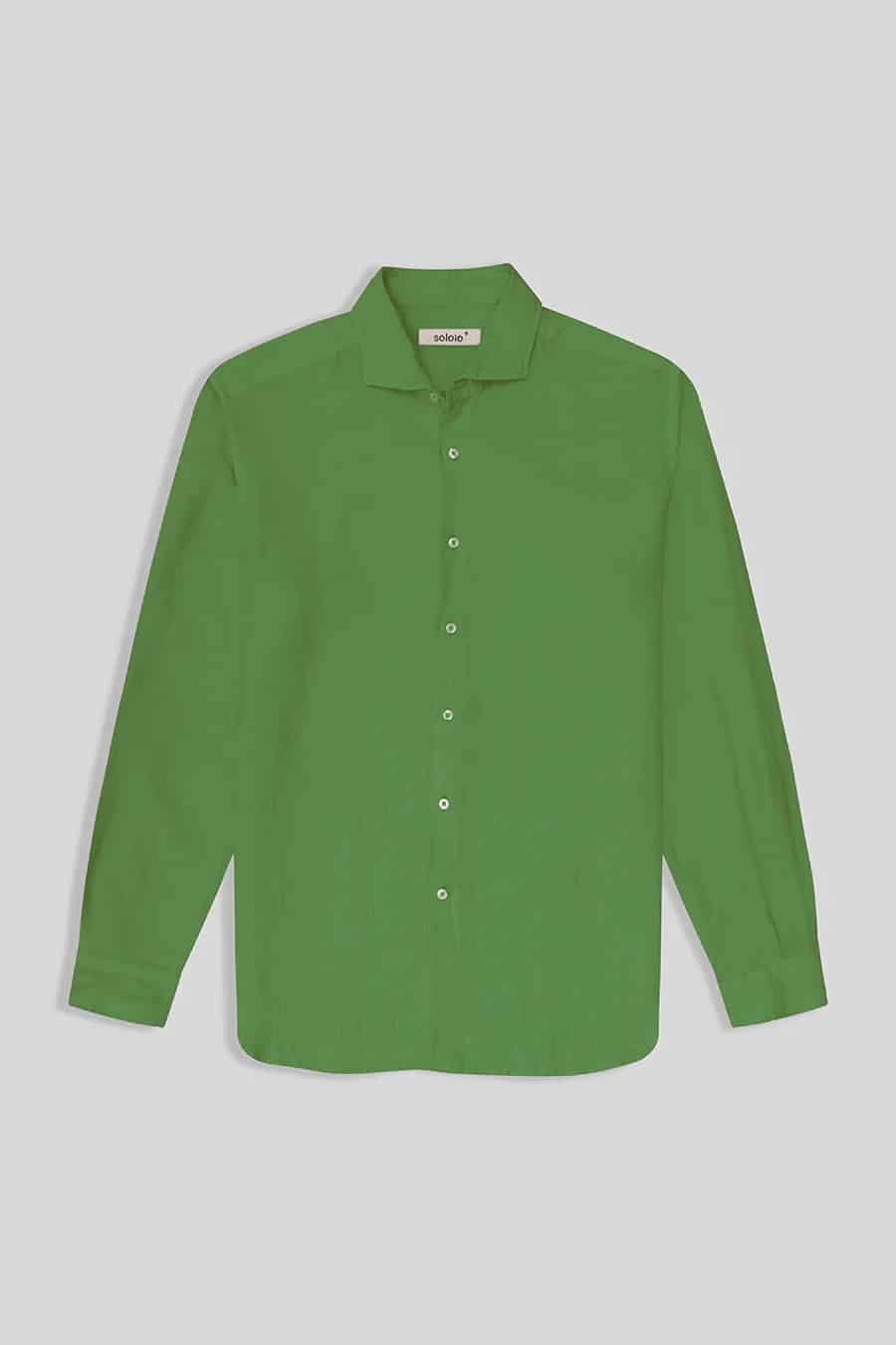 Men’s linen shirt forest green - miniatura 2