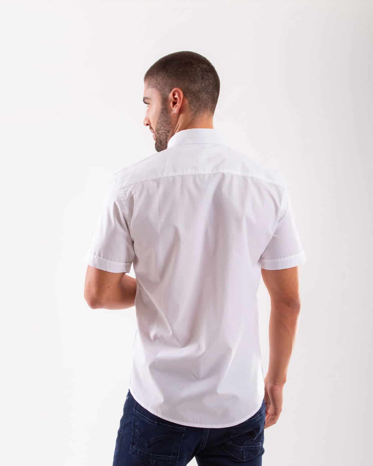 Camisa blanca manga corta para hombre - miniatura 79