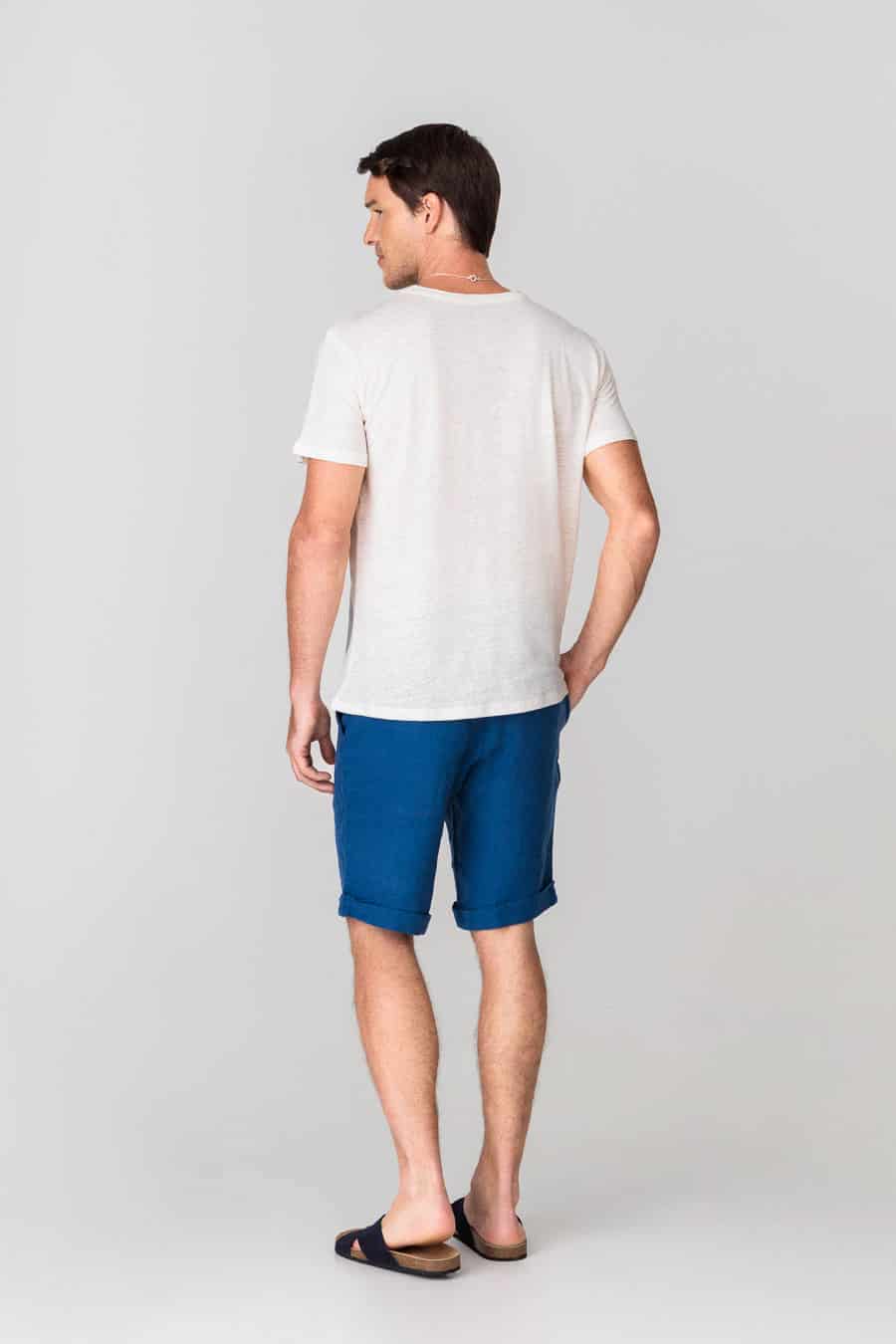 Men's linen bermuda white - miniatura 11