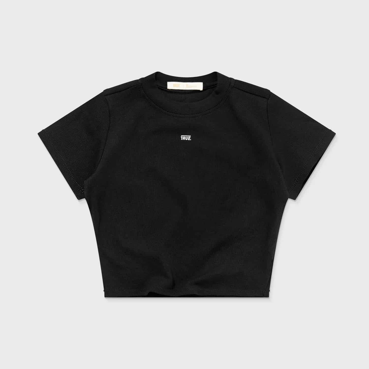 Slim Ribbed Fitted Tee - Black - miniatura 7