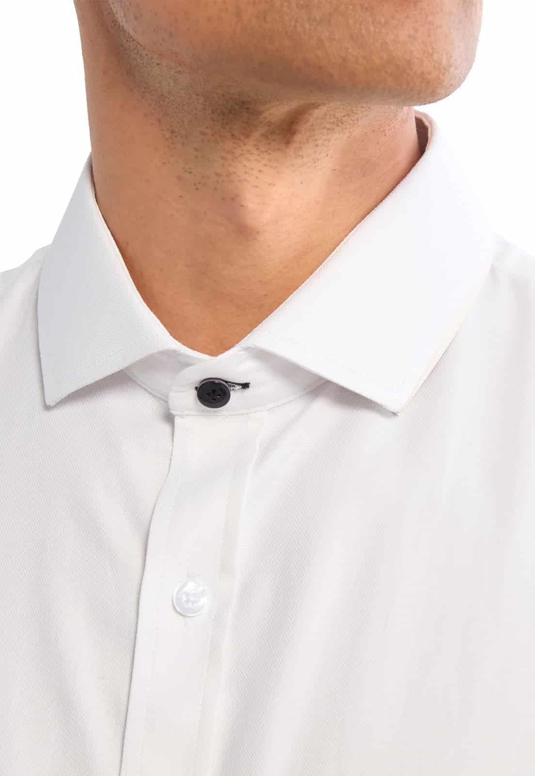 Camisa para mancornas blanca con boton en contraste - miniatura 5