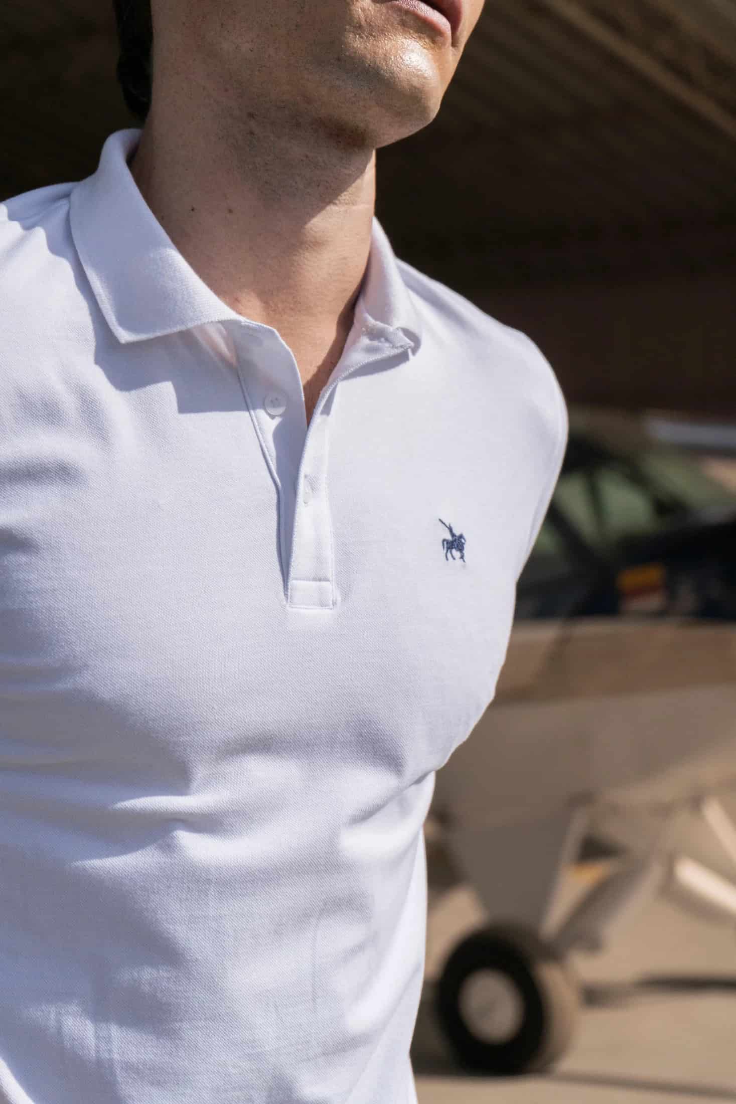 Camiseta Polo Basic Hombre Blanca - miniatura 5