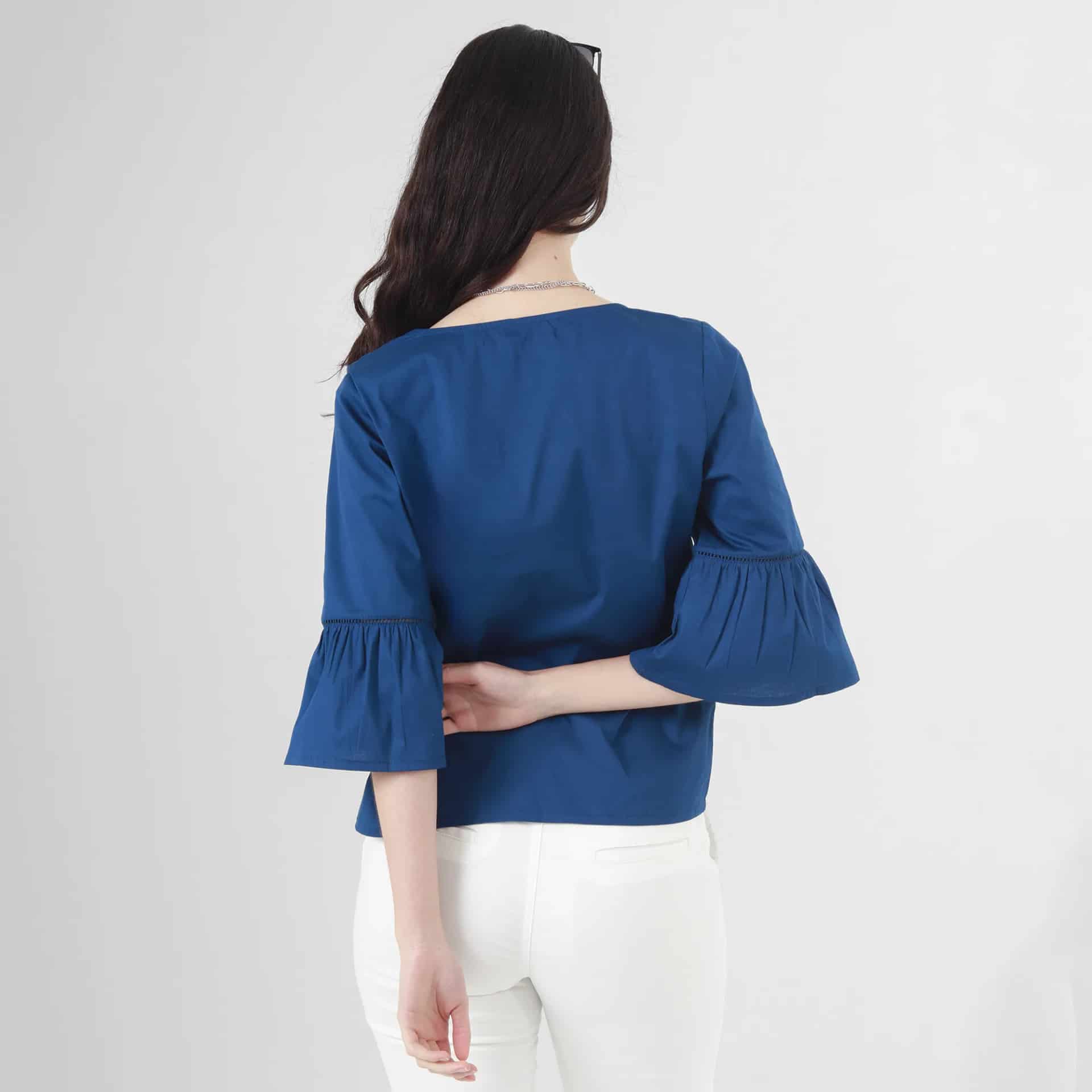 Blusa Cuello V Manga 3 Cuartos - miniatura 4
