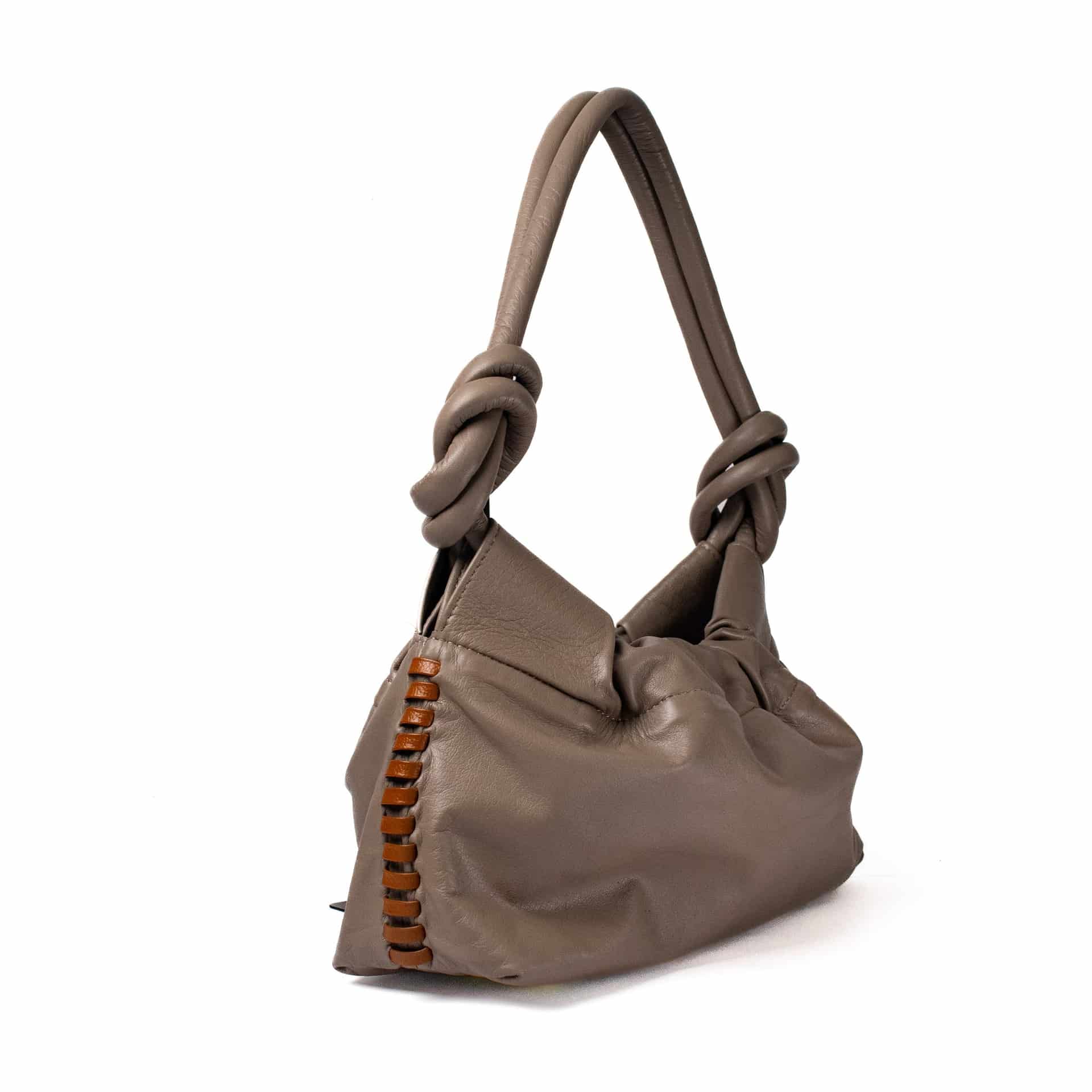 CHUNKIE baguette BAG - taupe x honey weave - miniatura 2