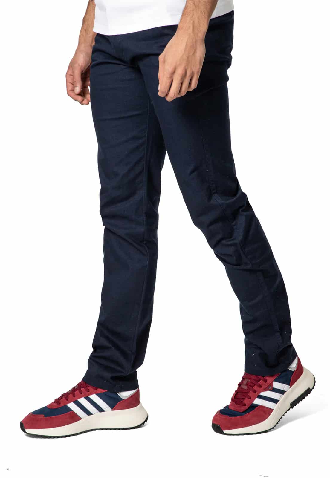 Pantalon dril azul oscuro con textura - miniatura 1