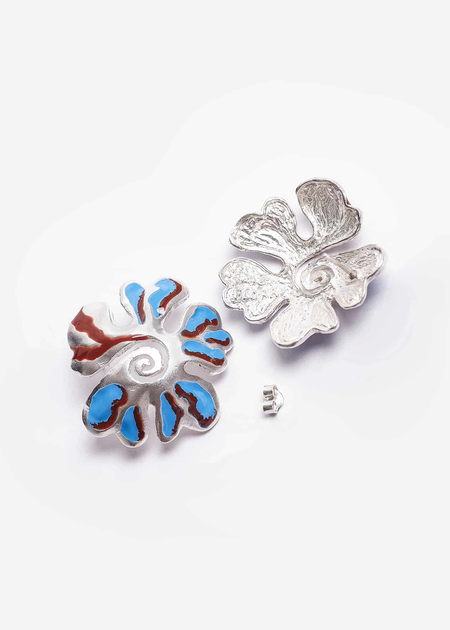 Aretes Aurora Espiral Azul - miniatura 3