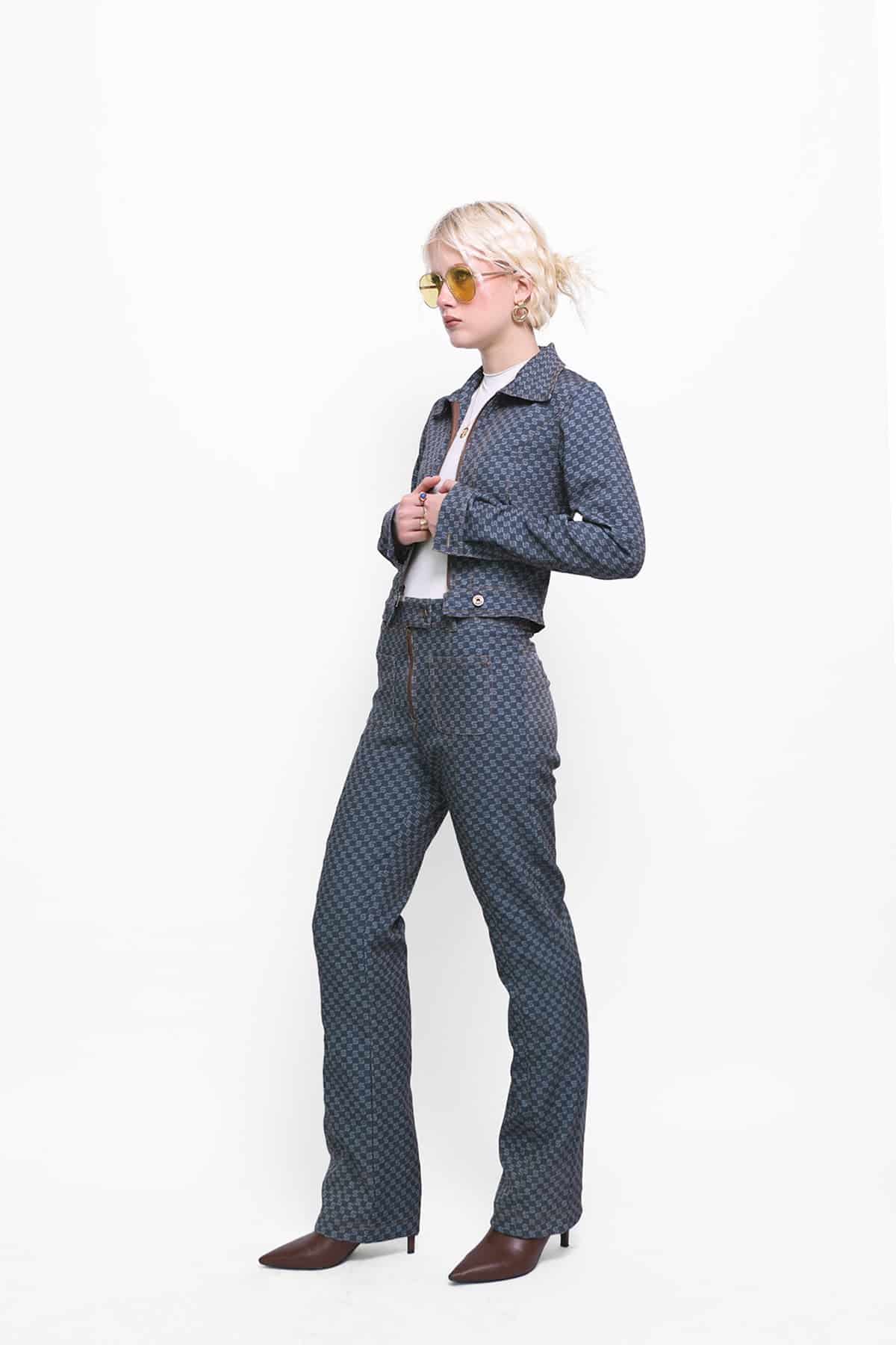 Monogram Pants in Denim - miniatura 1