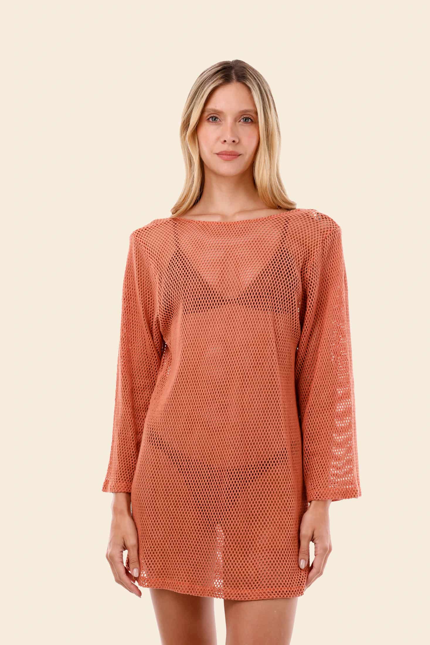 Salmon Mesh Malla Apogeo Dress - miniatura 3