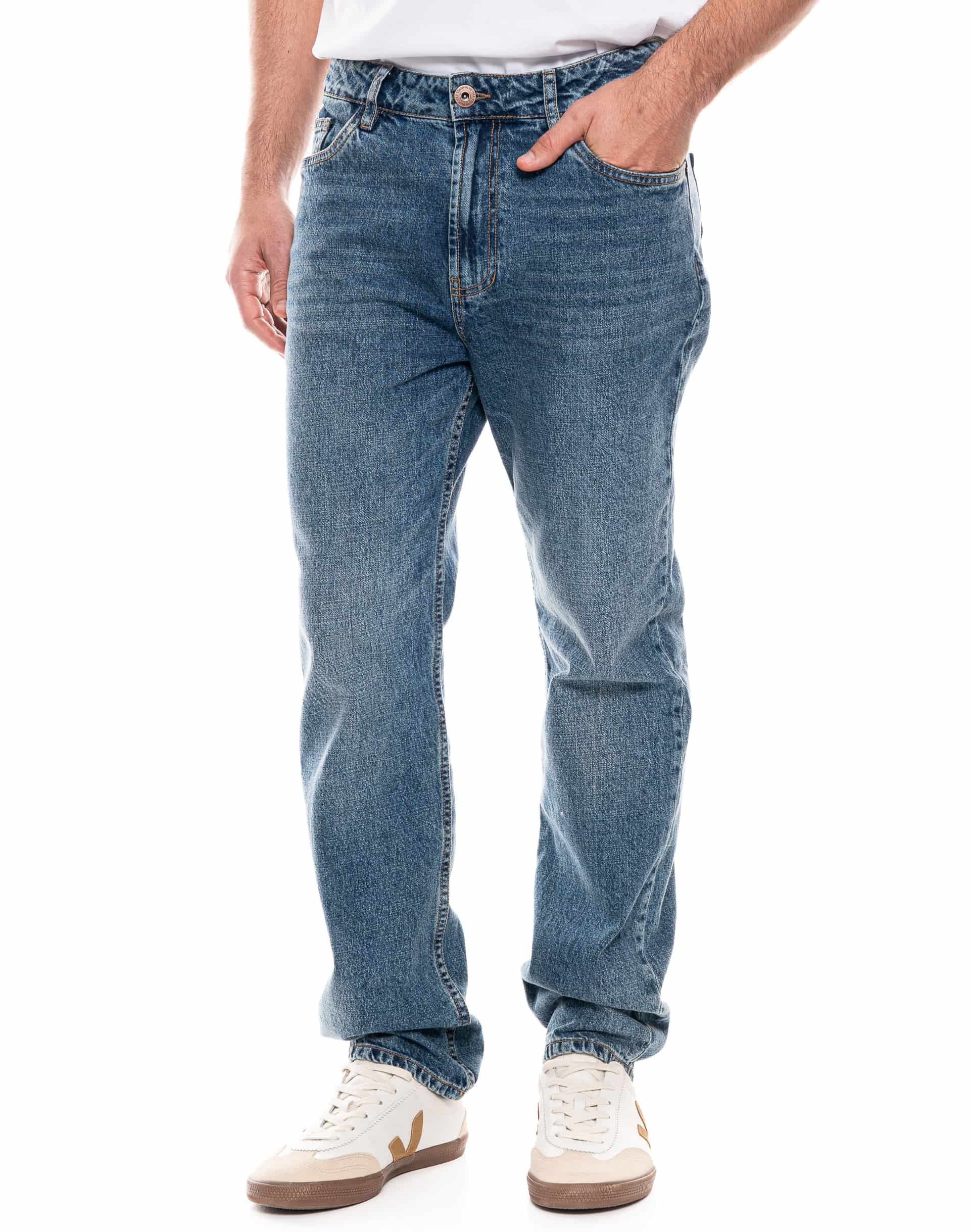 Jeans Regular Fit Tono Medio - miniatura 5