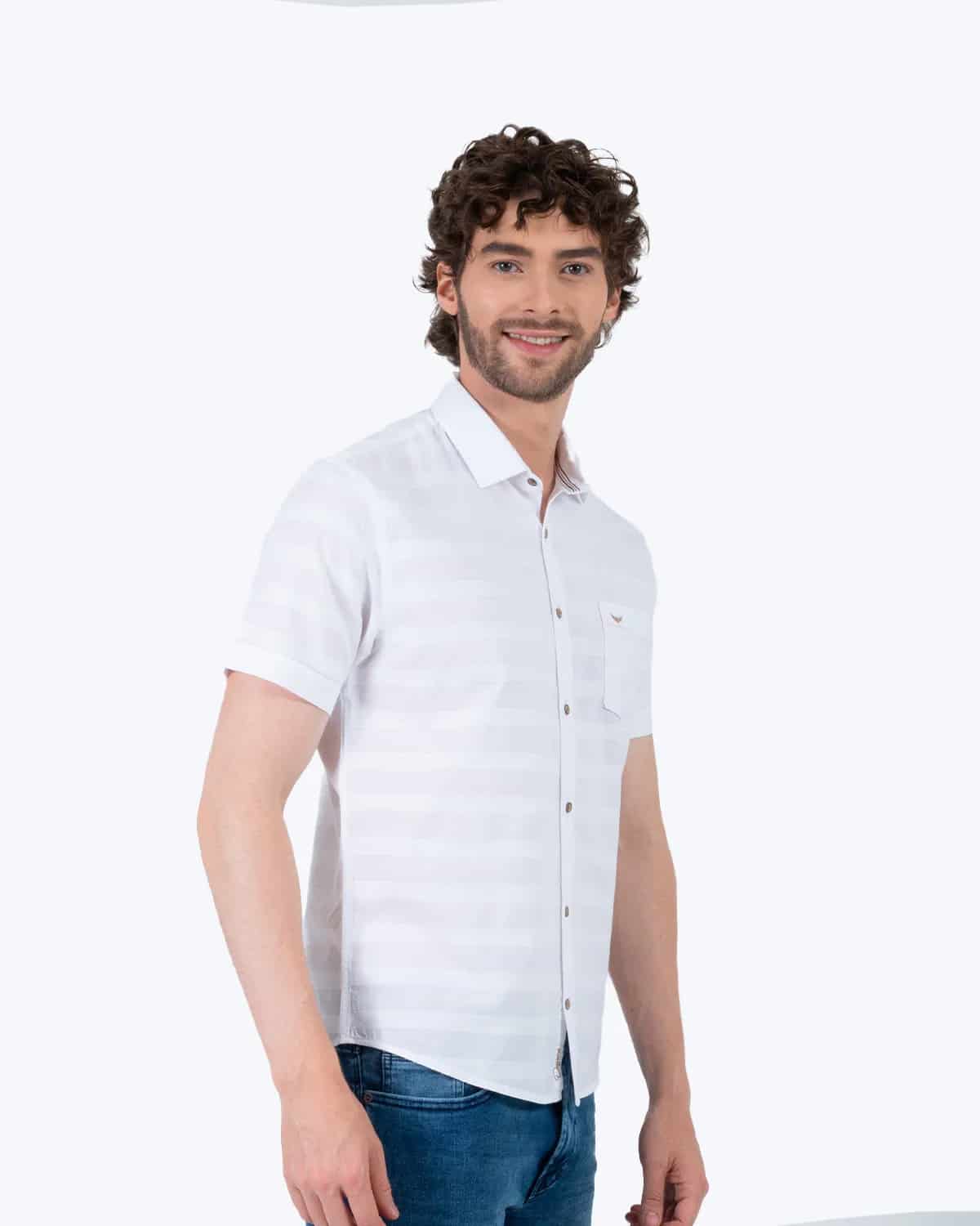 Camisa blanca manga corta para hombre - miniatura 45